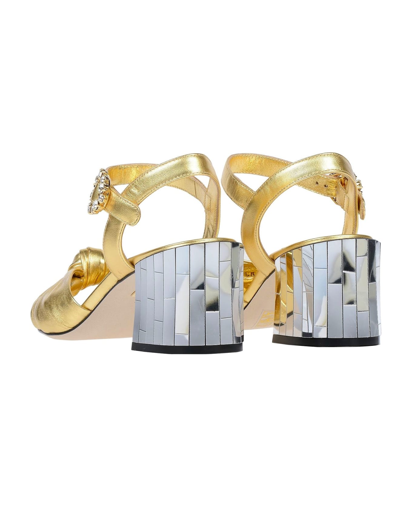 Dolce & Gabbana Keira Leather Sandals - Gold