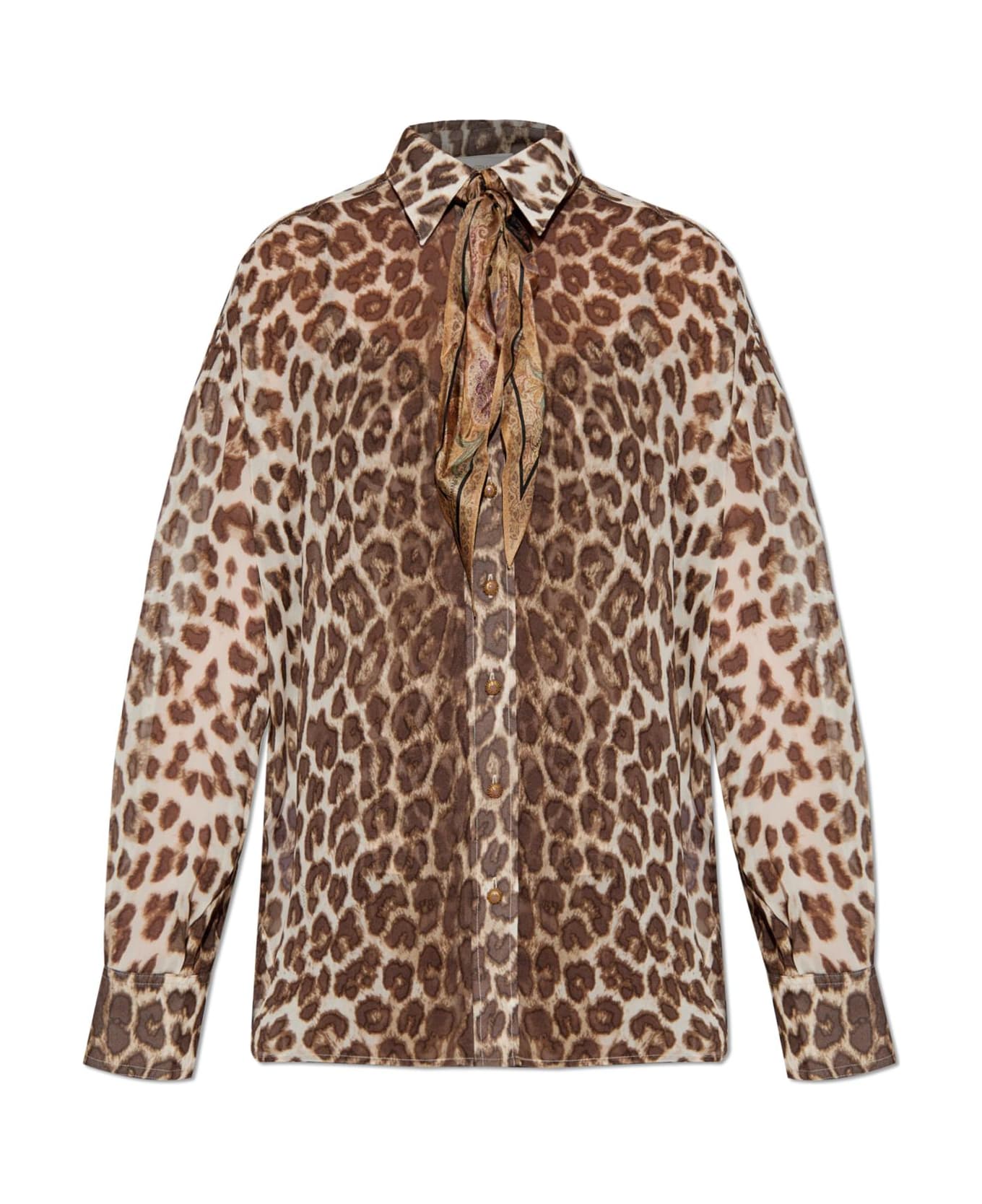 Zimmermann Animal Print Shirt - BROWN