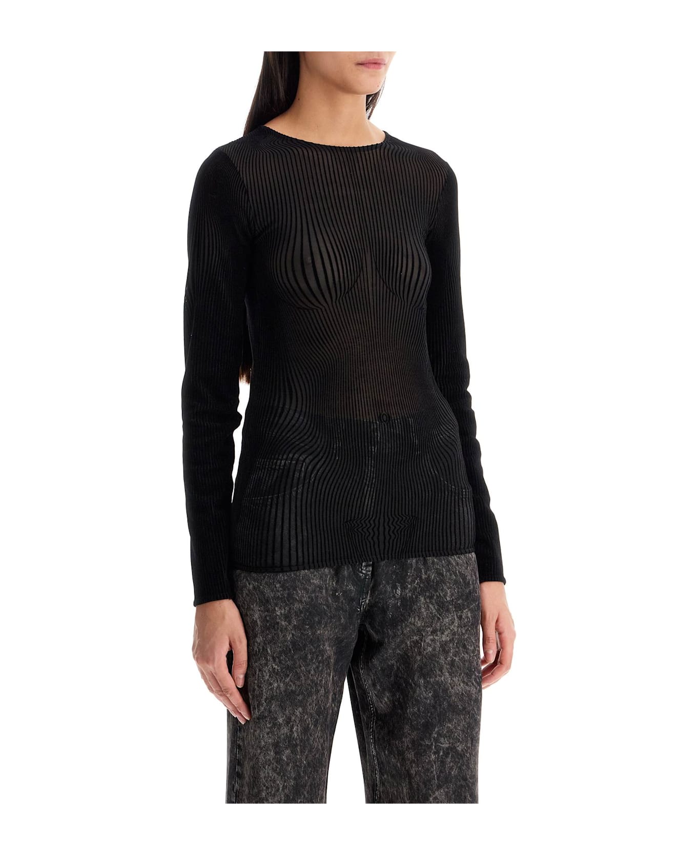 Jean Paul Gaultier Mesh 'morphing Pinst - BLACK/BLACK (Black)