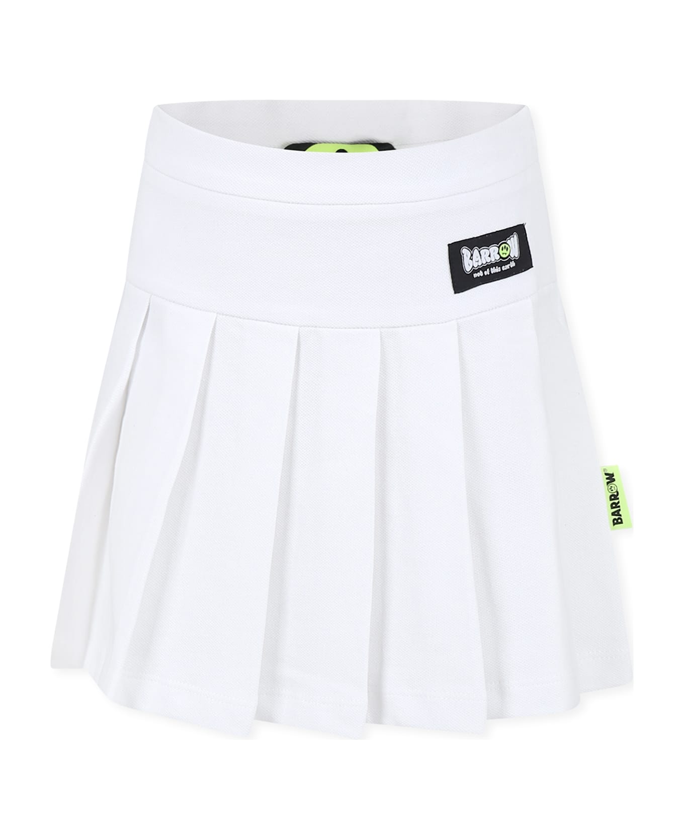 Barrow White Skirt For Girl With Logo - White