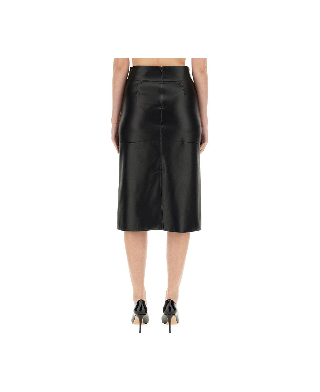 'S Max Mara Coated Midi Skirt - BLACK