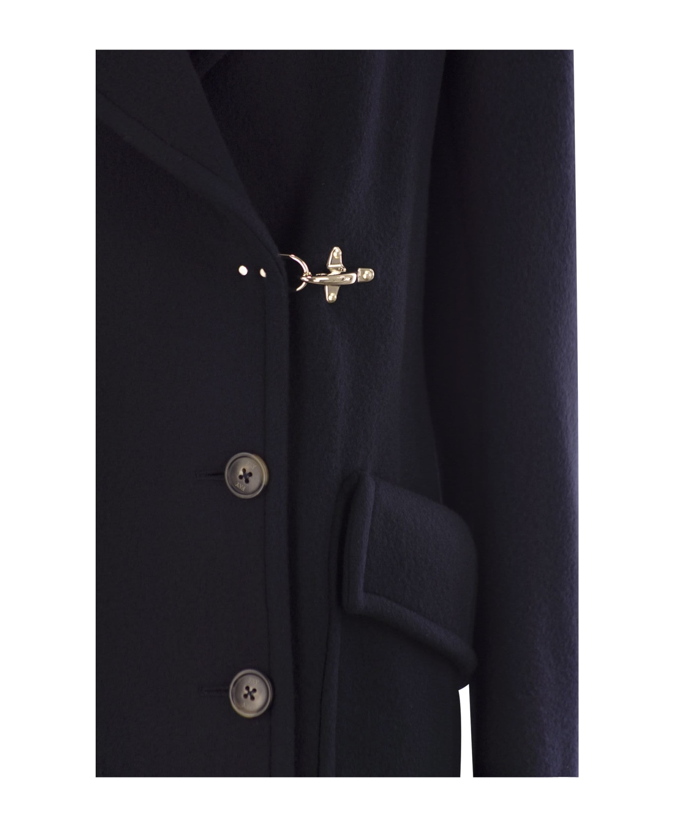 Fay Wool And Cashmere Peacoat - Blue