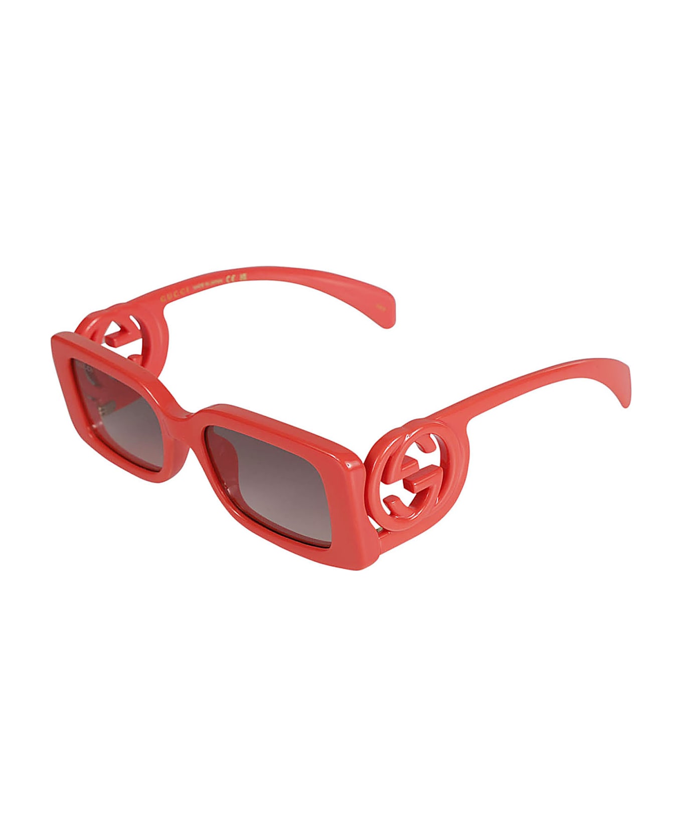 Gucci Eyewear Rectangle Logo Sunglasses - Red/Brown