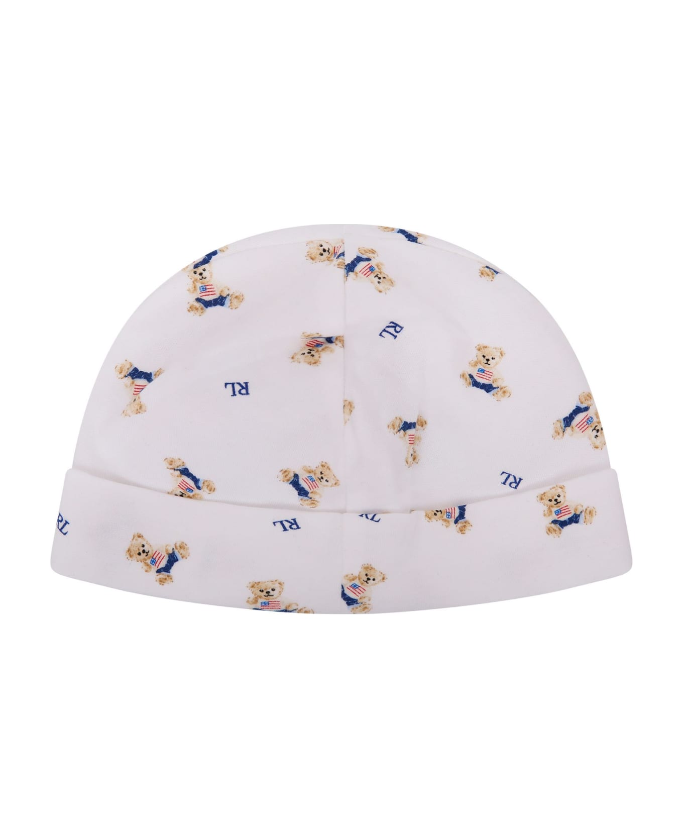 Ralph Lauren White Hat For Babyboy With Bears - White アクセサリー＆ギフト