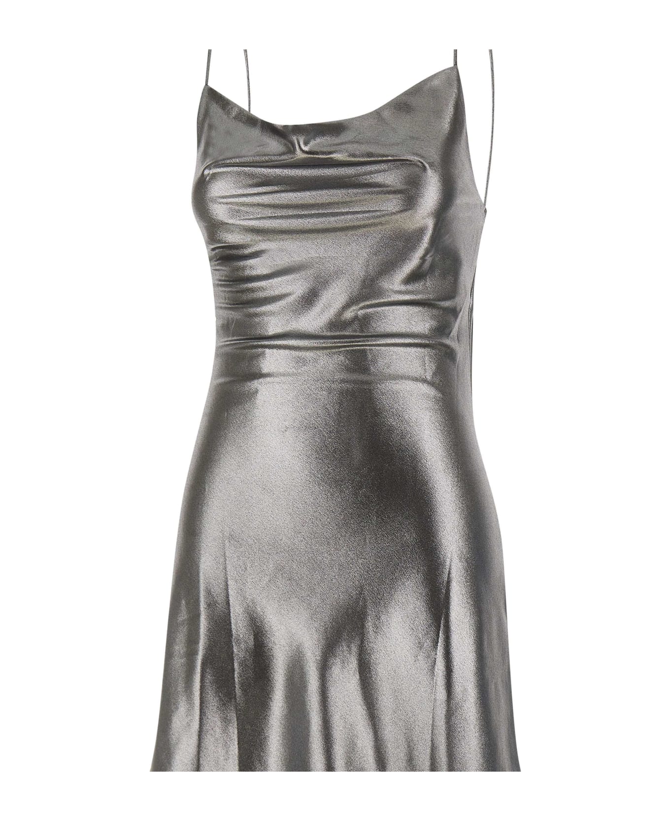 Rotate by Birger Christensen "metallic Mini Slip Dress" - SILVER