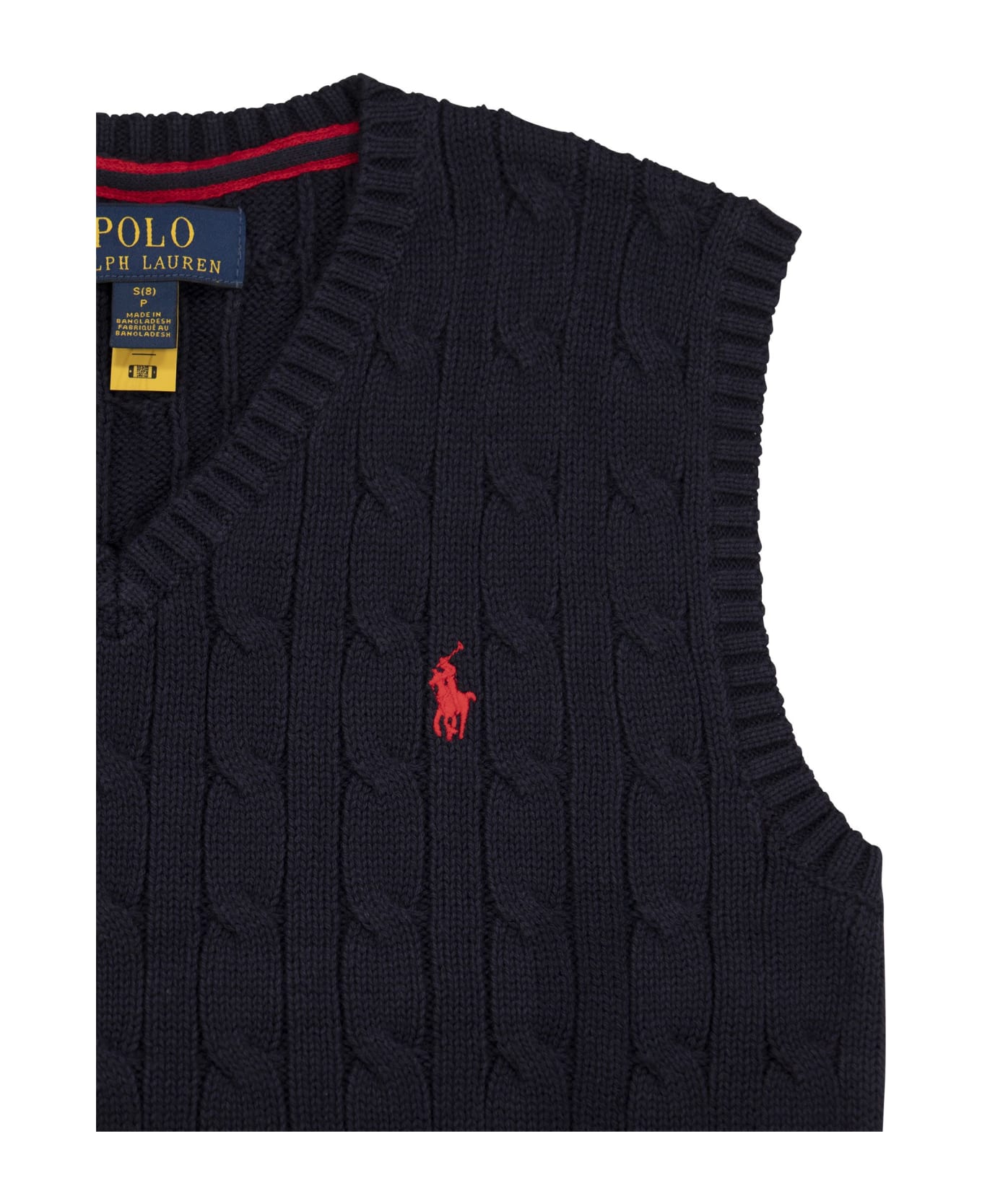 Polo Ralph Lauren Cable-knit Cotton Waistcoat - Navy