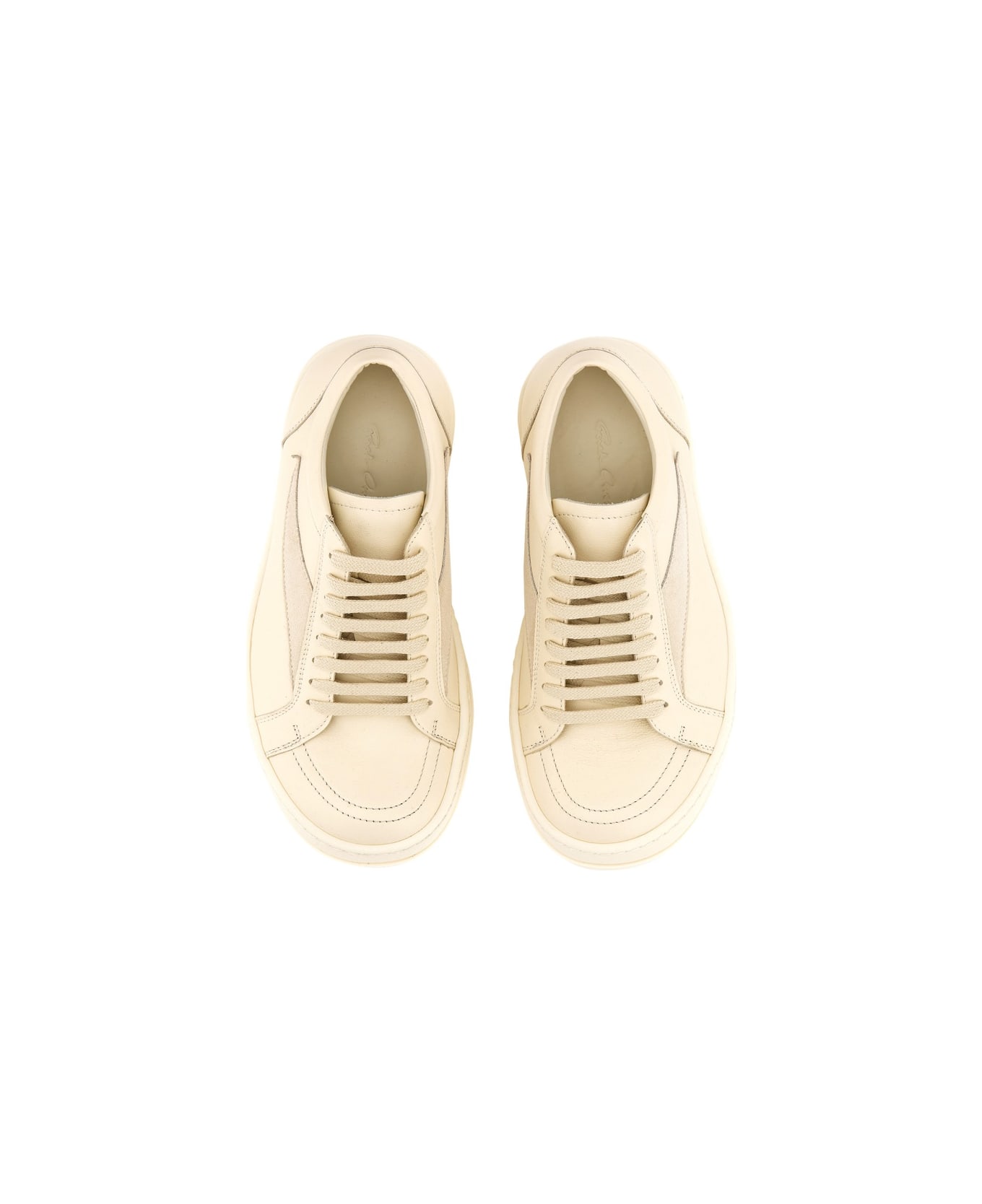 Rick Owens Leather Sneaker - WHITE