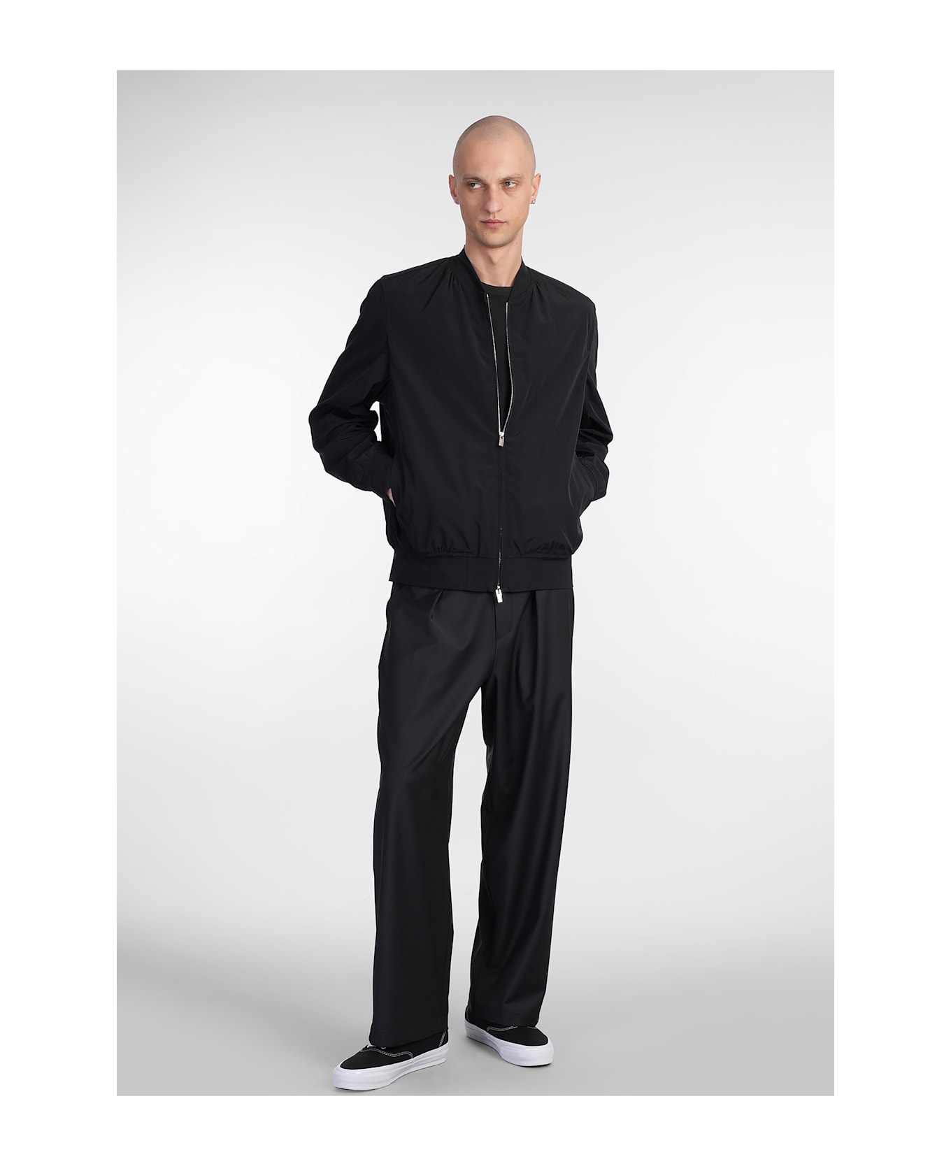 Attachment Bomber Jacket In Black Nylon - black