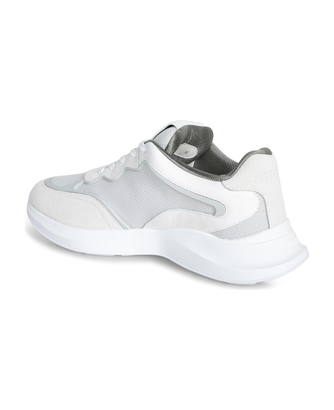 Ferragamo Bay Man White And Grey Sneaker - White