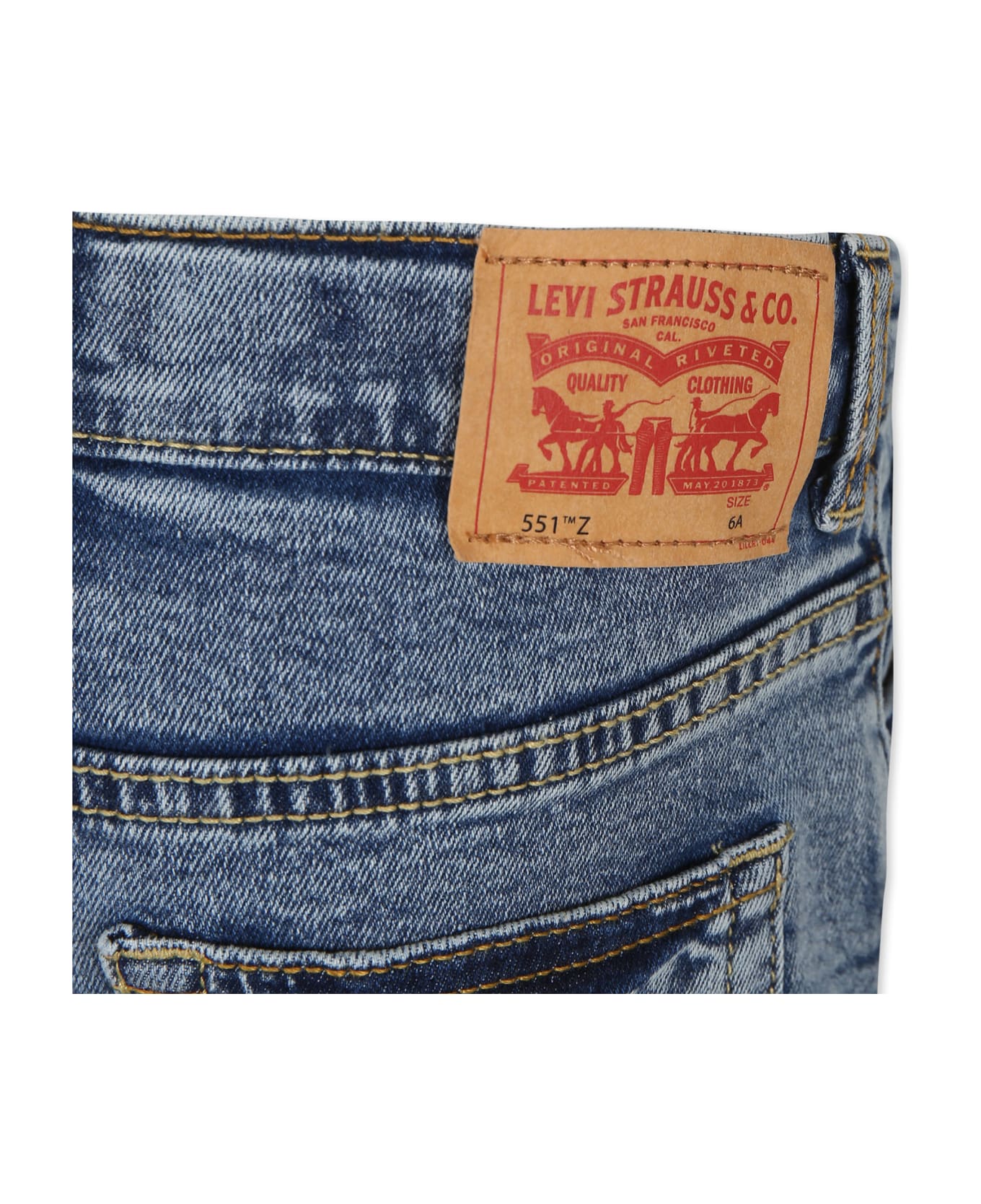 Levi's Blue 551z Jeans For Boy With Logo - Denim