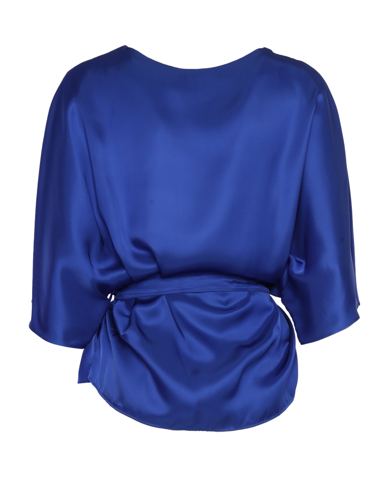Parosh Belted Blouse - BLUE