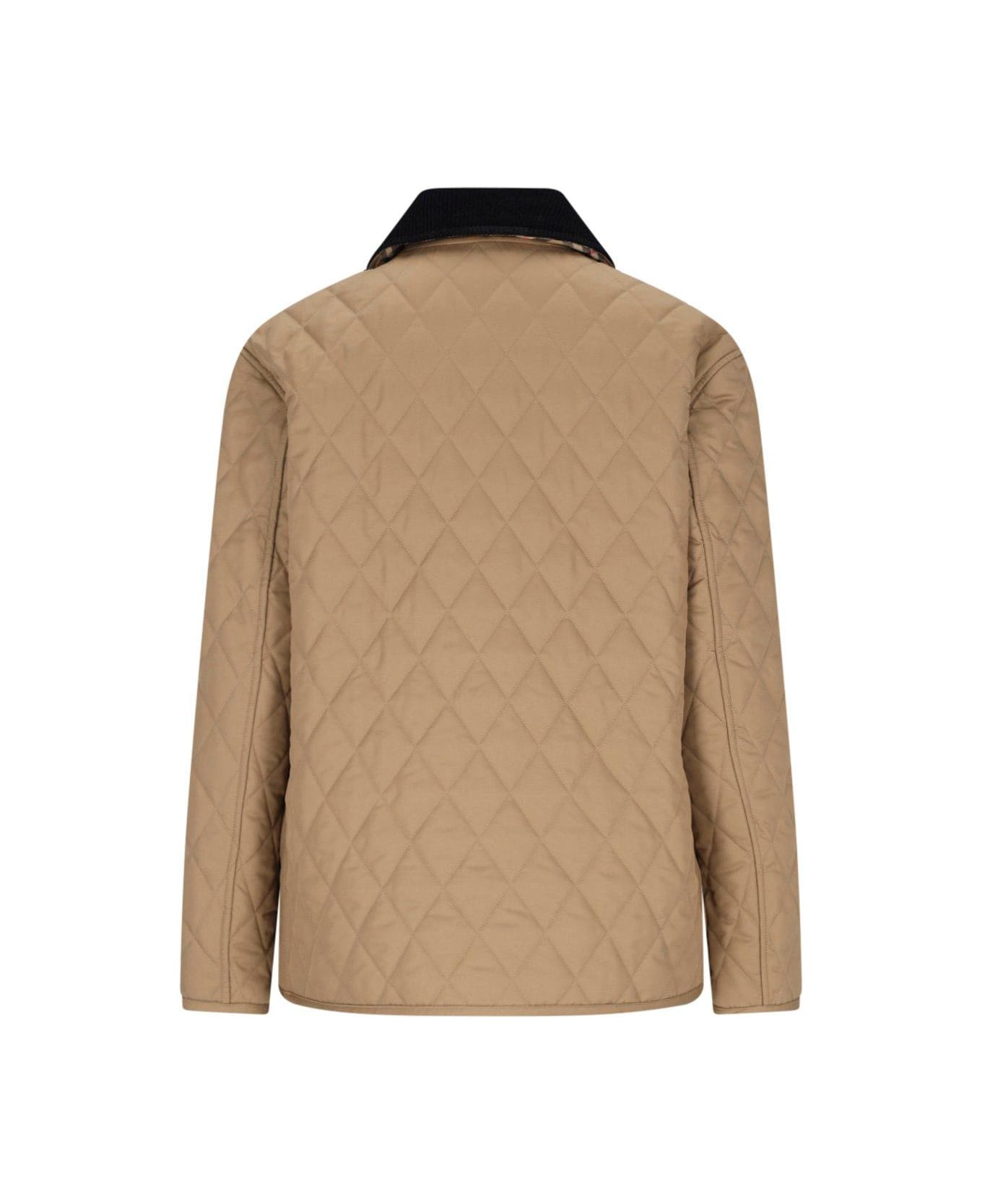 Burberry Long Sleeved Quilted Jacket - Camel ダウンジャケット
