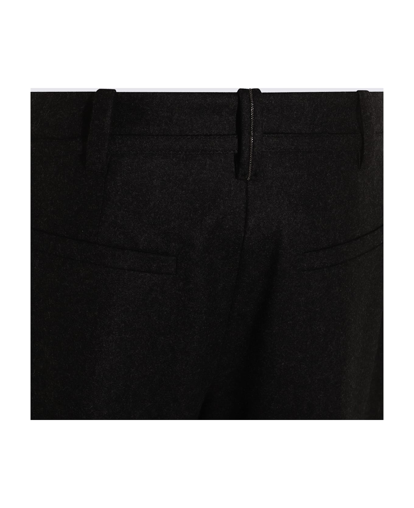 Brunello Cucinelli Black Wool Pants - Gray