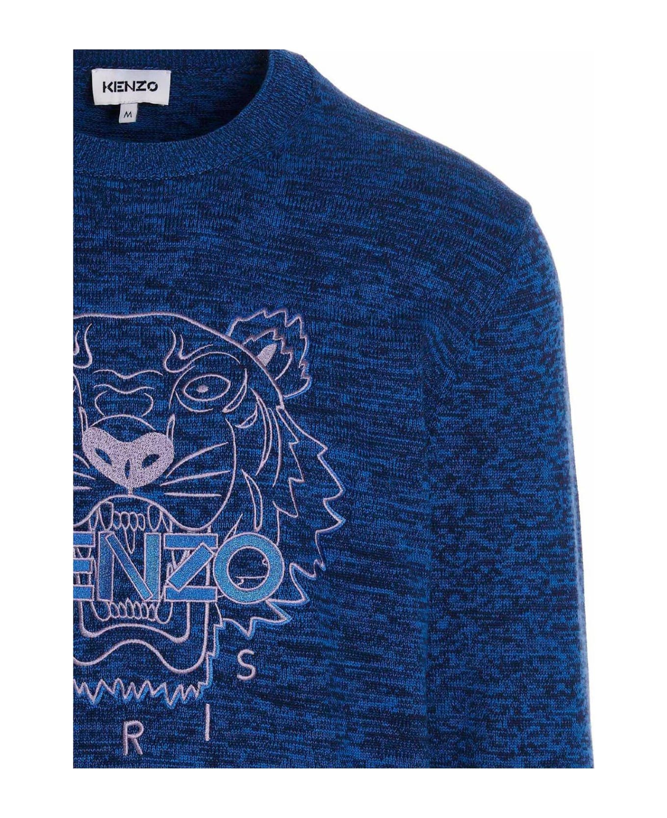 Kenzo Logo Embroidered Crewneck Sweater - Blue
