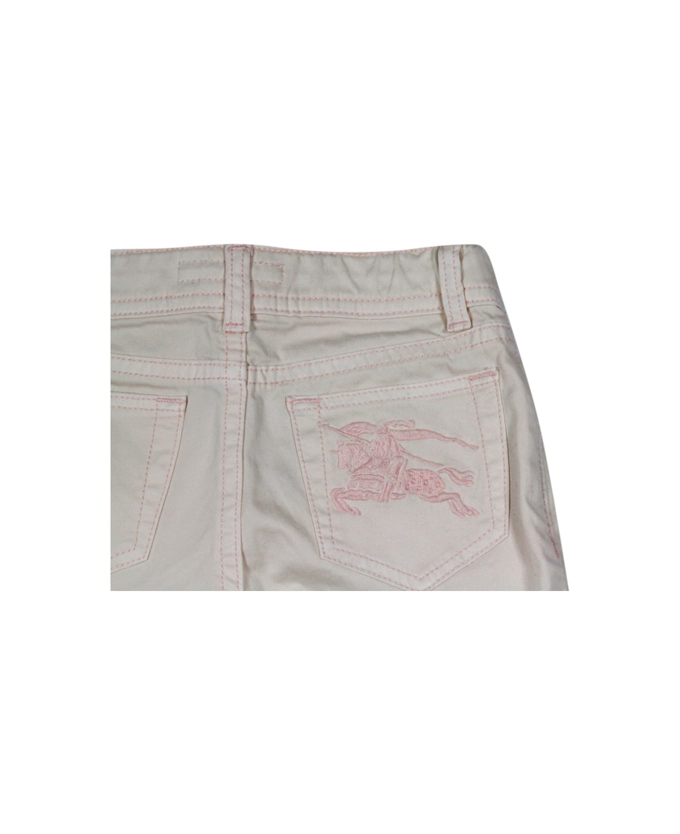 Burberry 5-pocket Trousers In Stretch Cotton - Pink