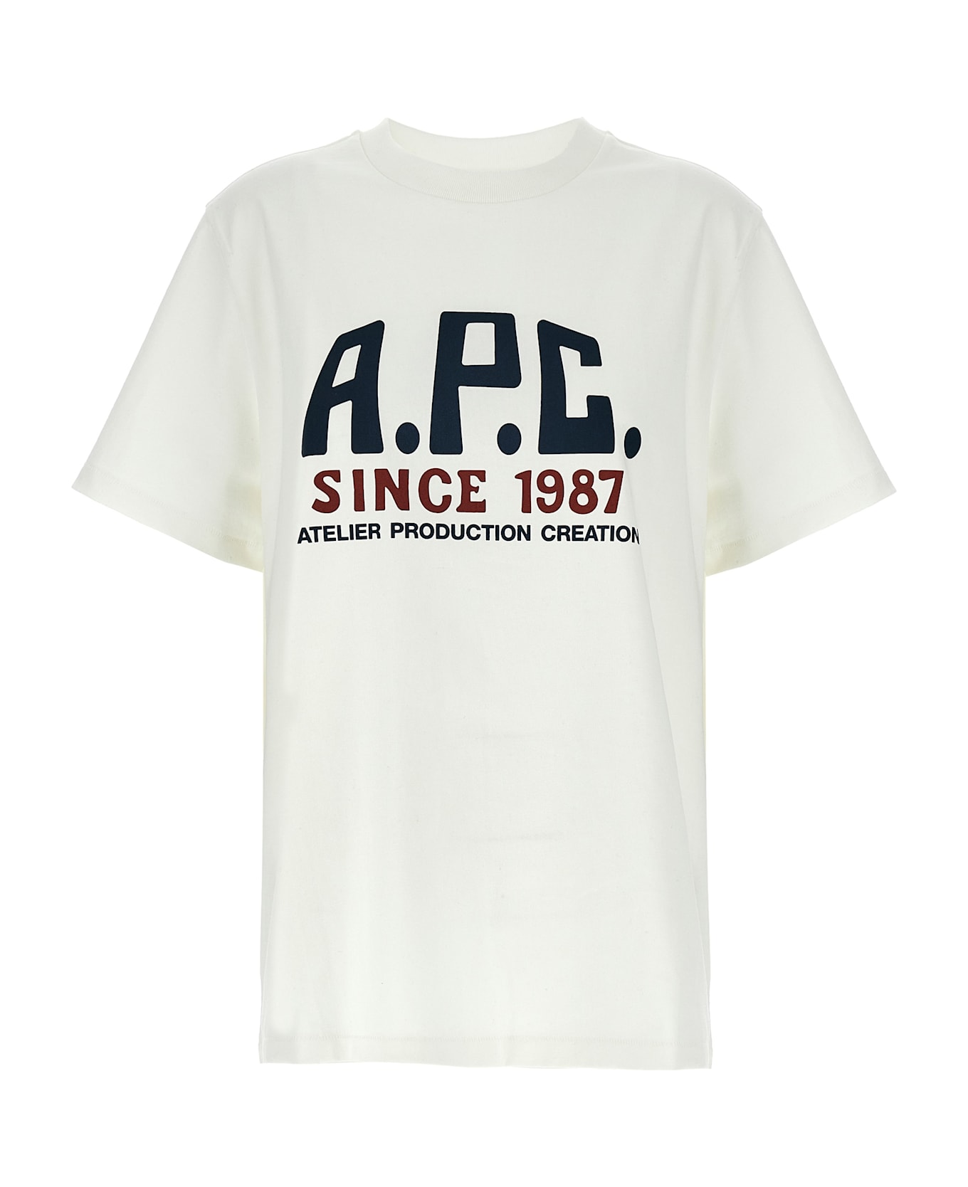 A.P.C. Logo Print T-shirt - WHITE