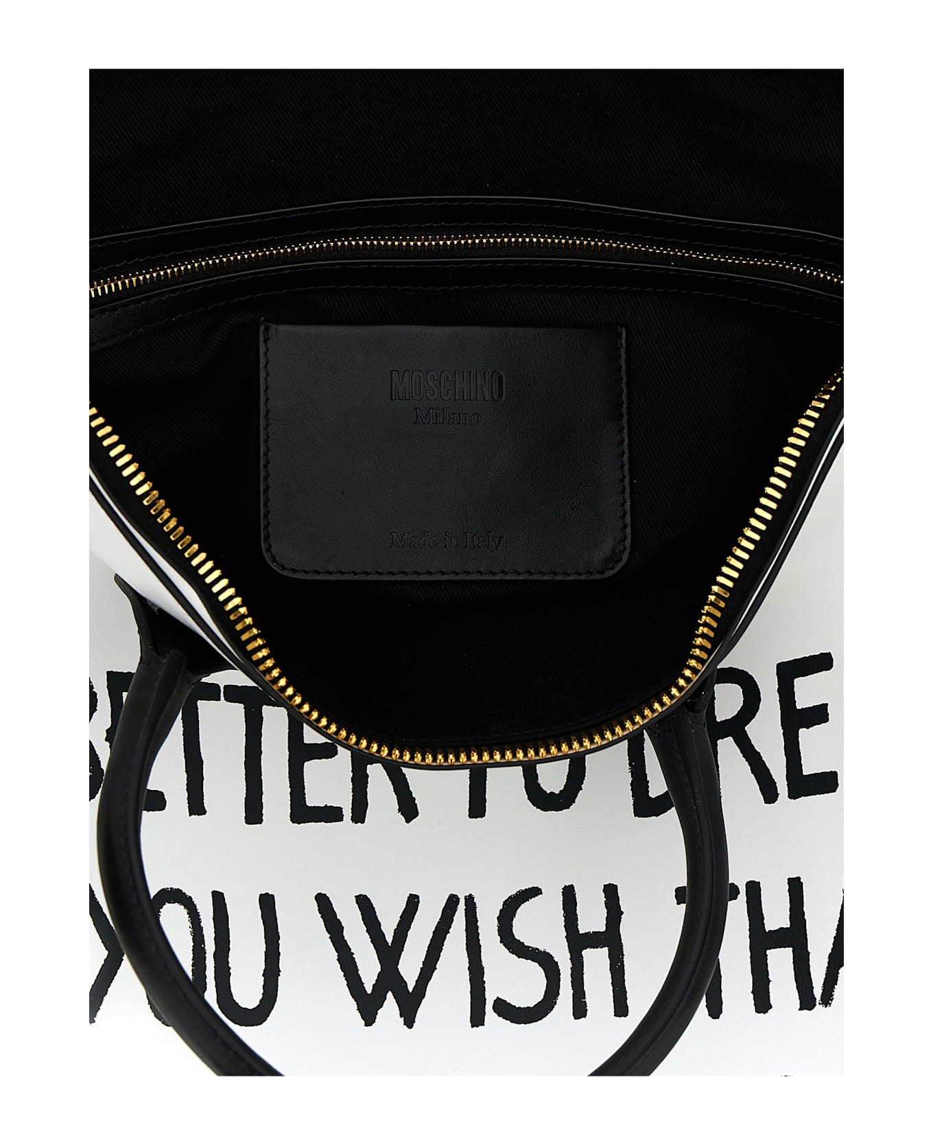 Moschino 'stampa' Handbag - White/Black