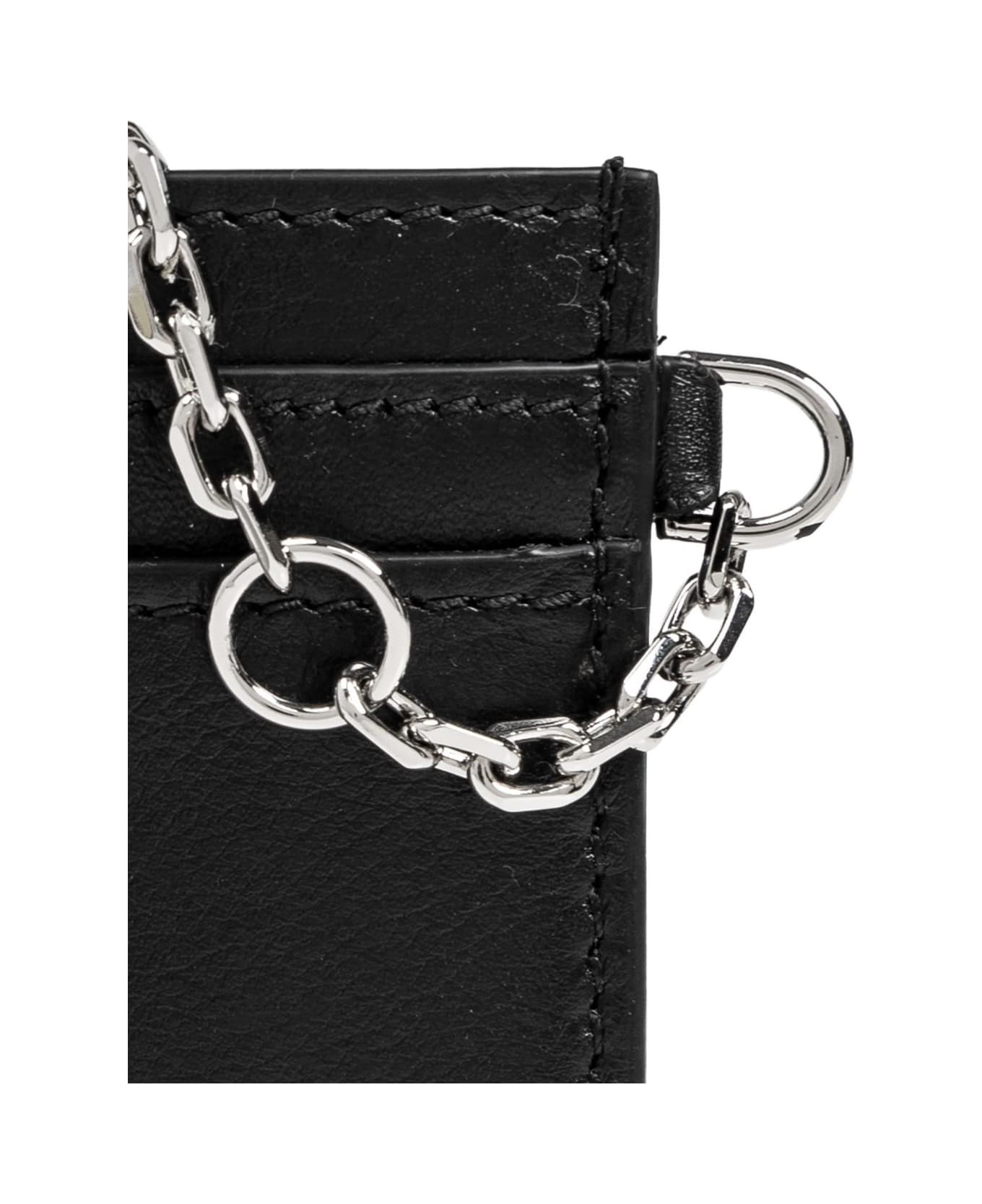 Alexander McQueen Sling Logo Plaque Card Holder - BLACK