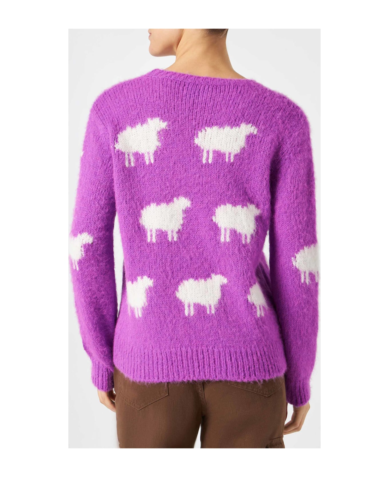 MC2 Saint Barth Woman Brushed Sweater With Sheeps And Non Ho Sonno Embroidery