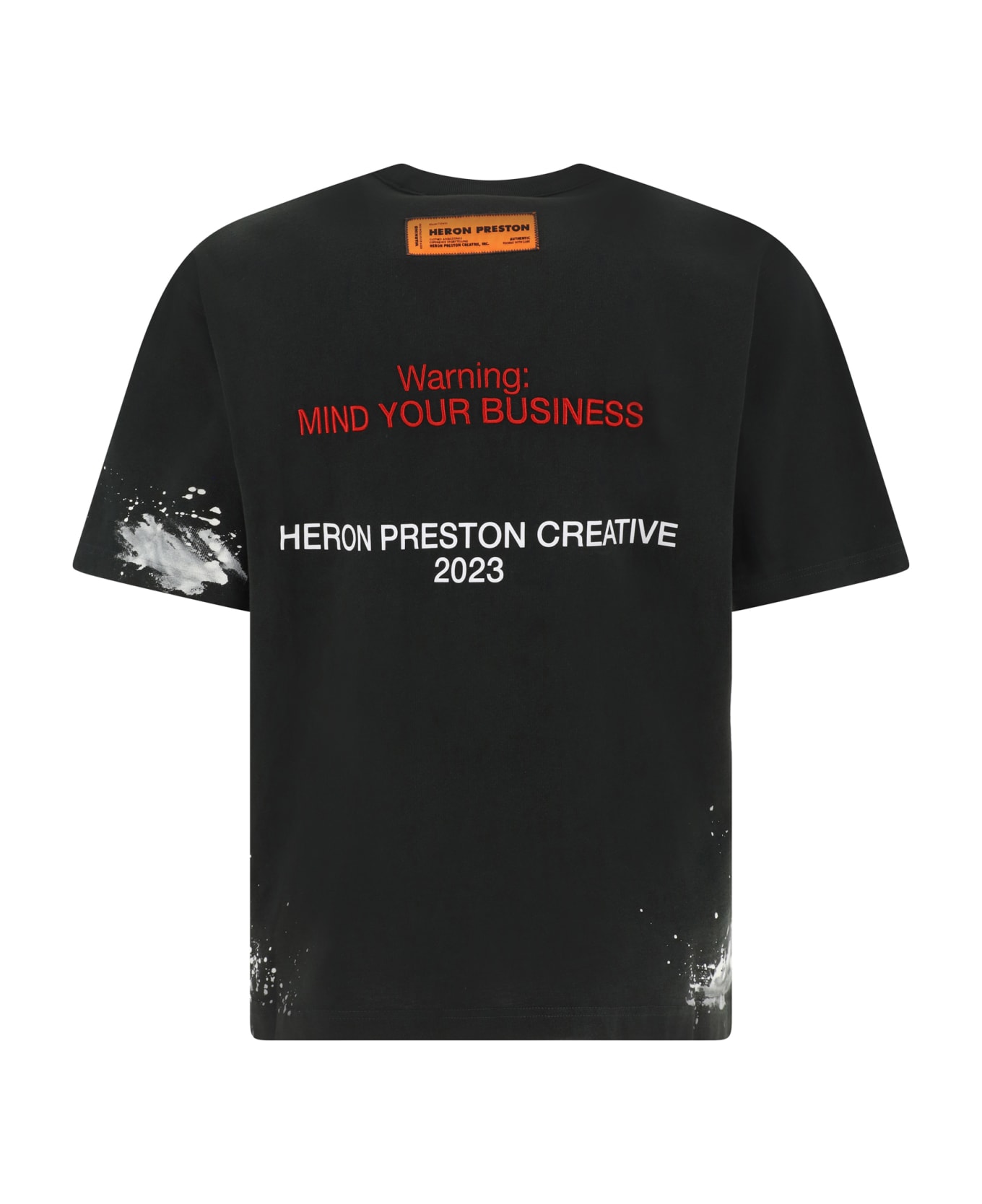 HERON PRESTON T-shirt With Print - Black Whit