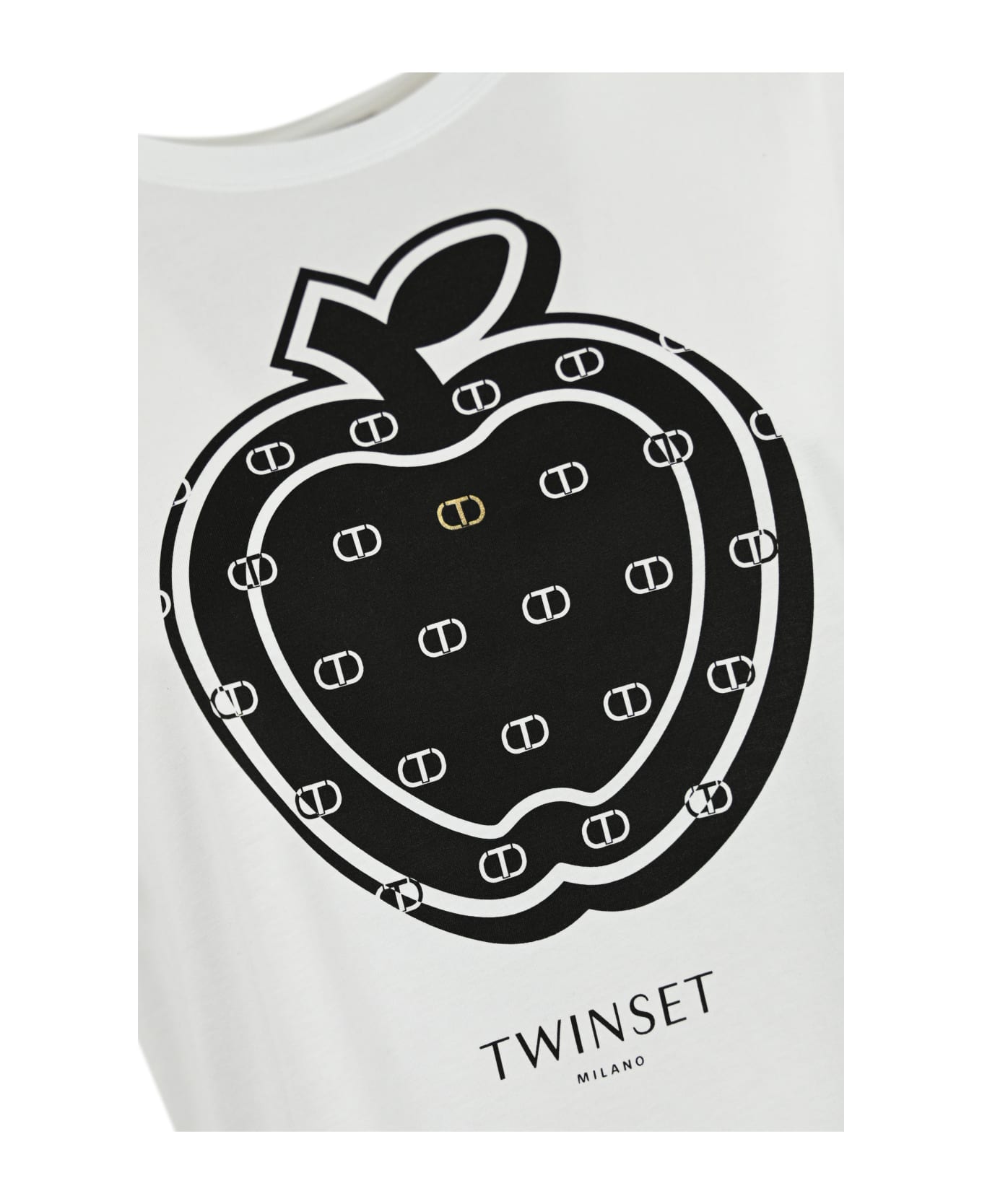 TwinSet T-shirt With Apple Print - BIANCO OTTICO