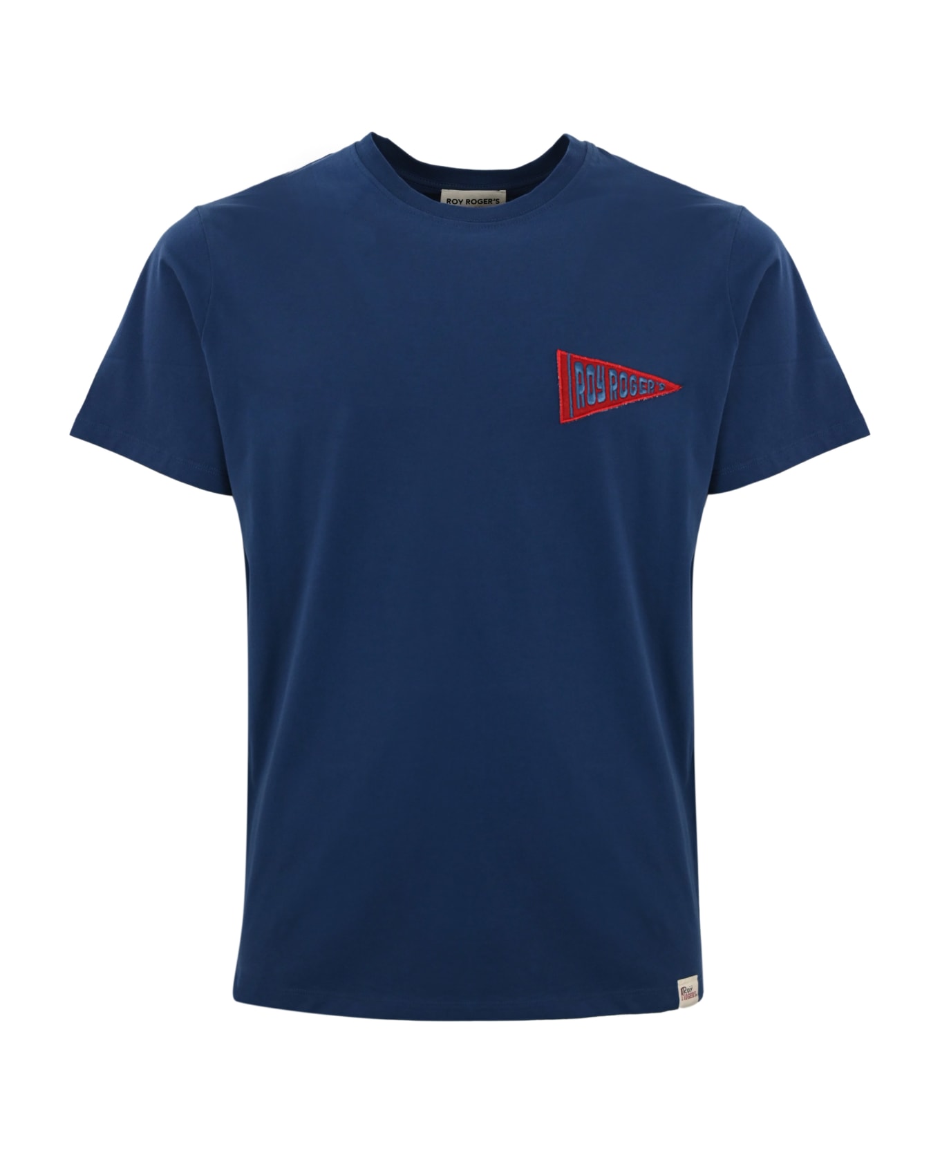 Roy Rogers Cotton T-shirt With Logo Patch - French navy シャツ