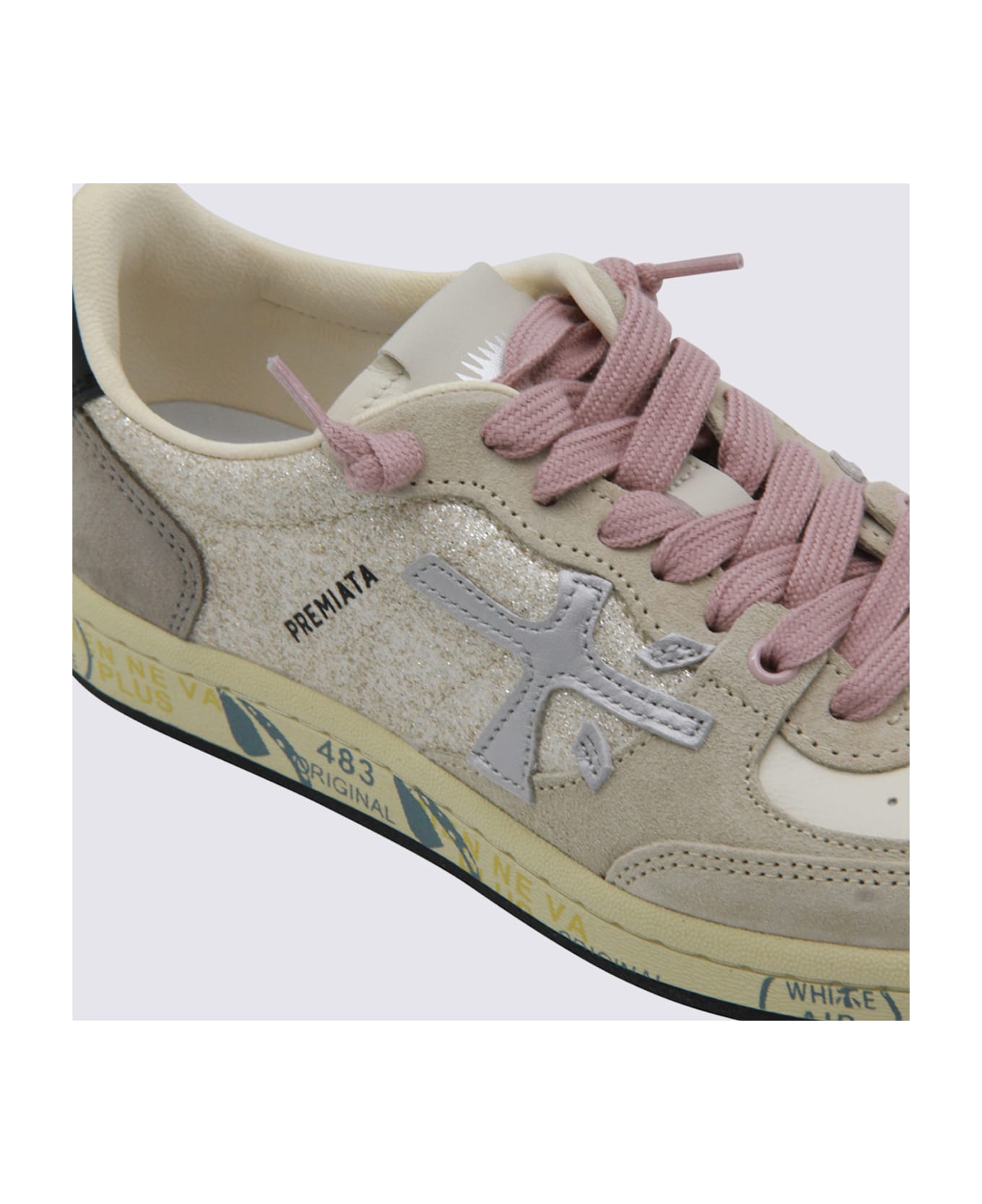 Premiata Beige Leather Basket Clayd Sneakers