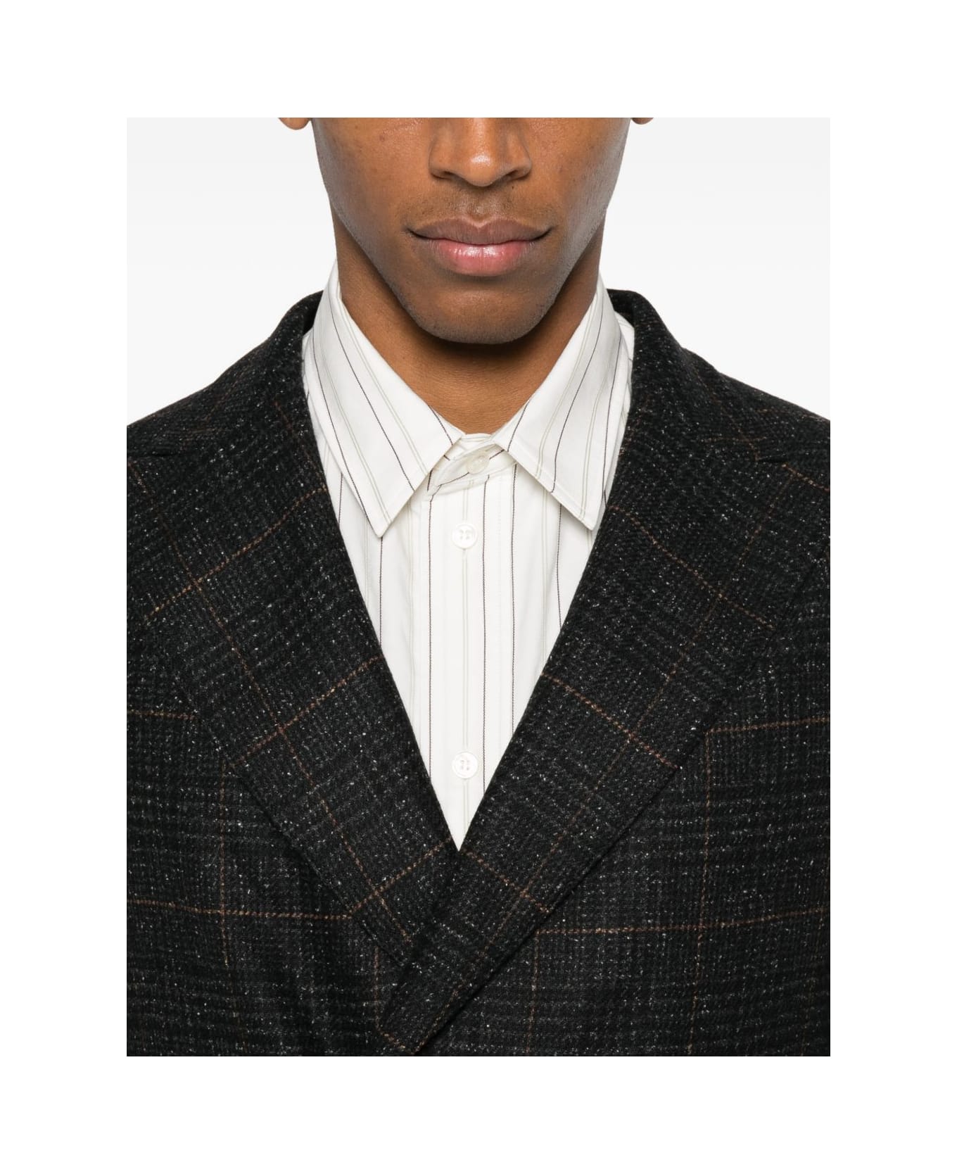 Boglioli Double-breasted Checked Jacket - Grey