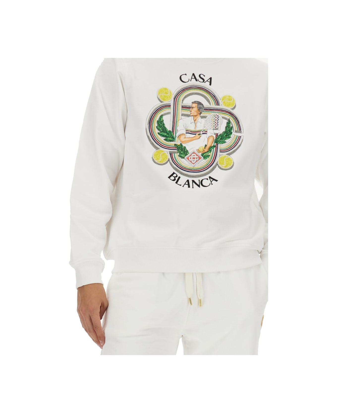 Casablanca Cotton Logo Sweatshirt - White フリース