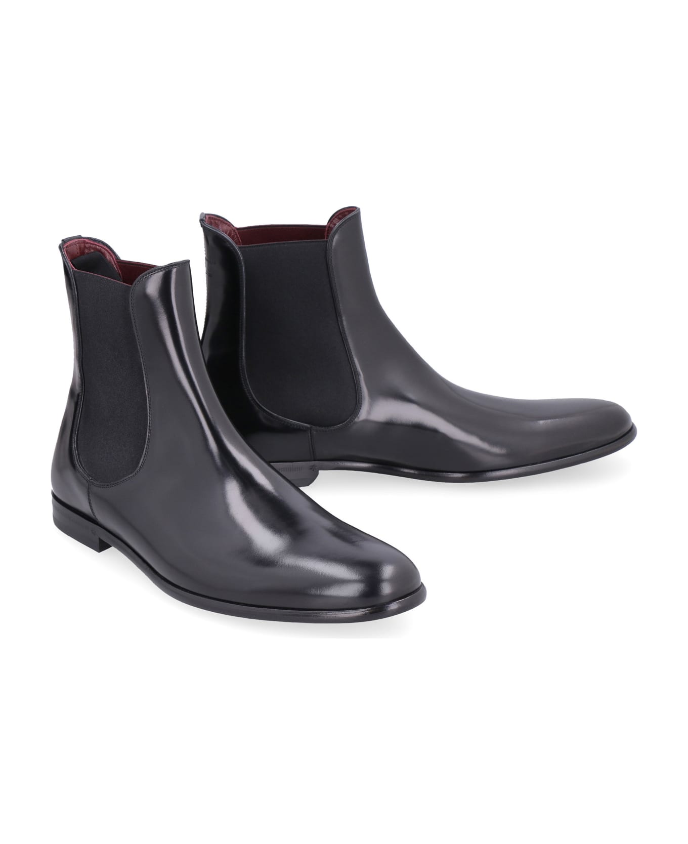 Dolce & Gabbana Spazzolato Leather Chelsea Boots - black