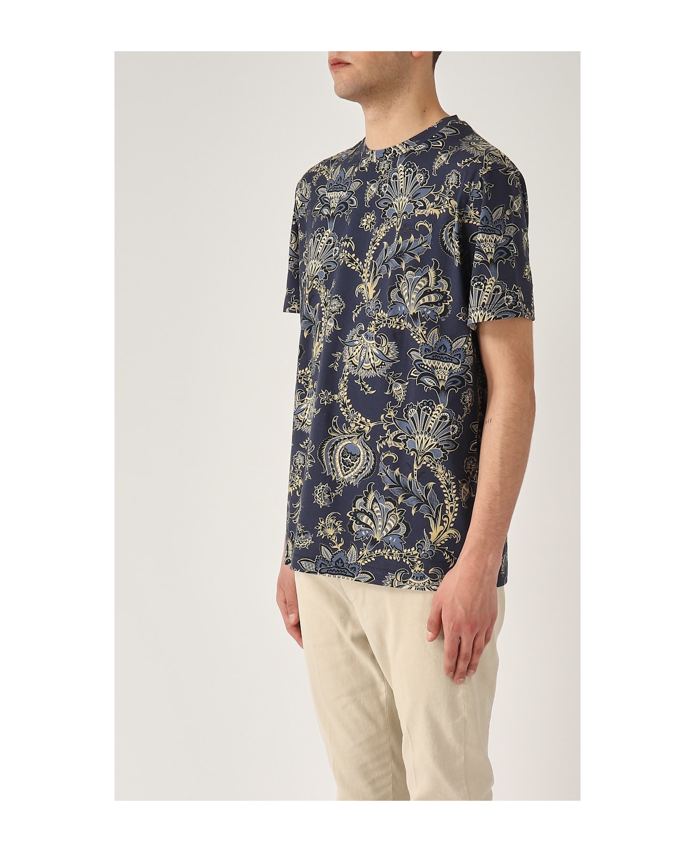 Etro T-shirt Roma Fantasia M/c T-shirt - NAVY