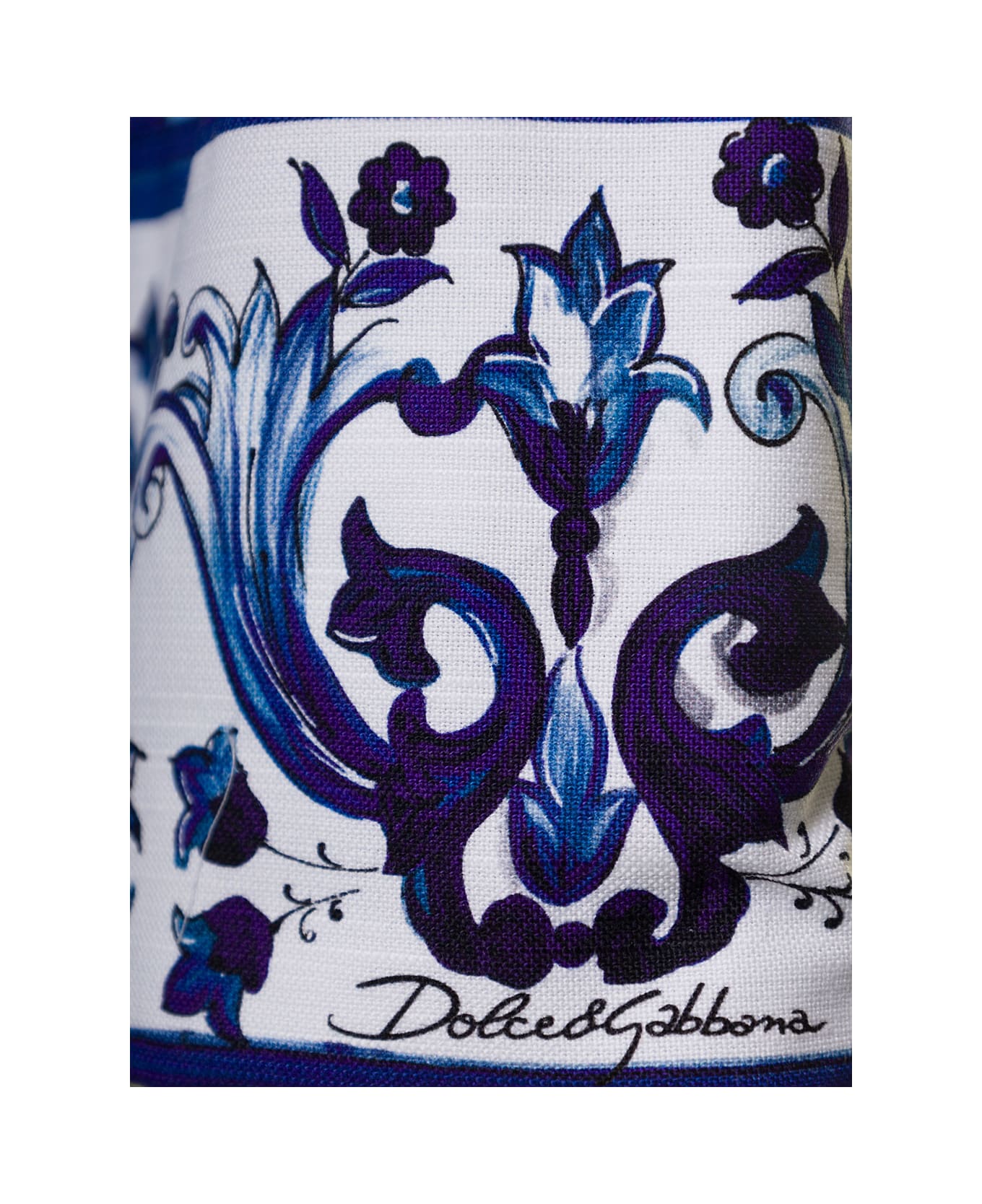 Dolce & Gabbana Multicolor Kimono Bathrobe With All-over Blu Mediterraneo Print In Cotton Dolce & Gabbana - Blu