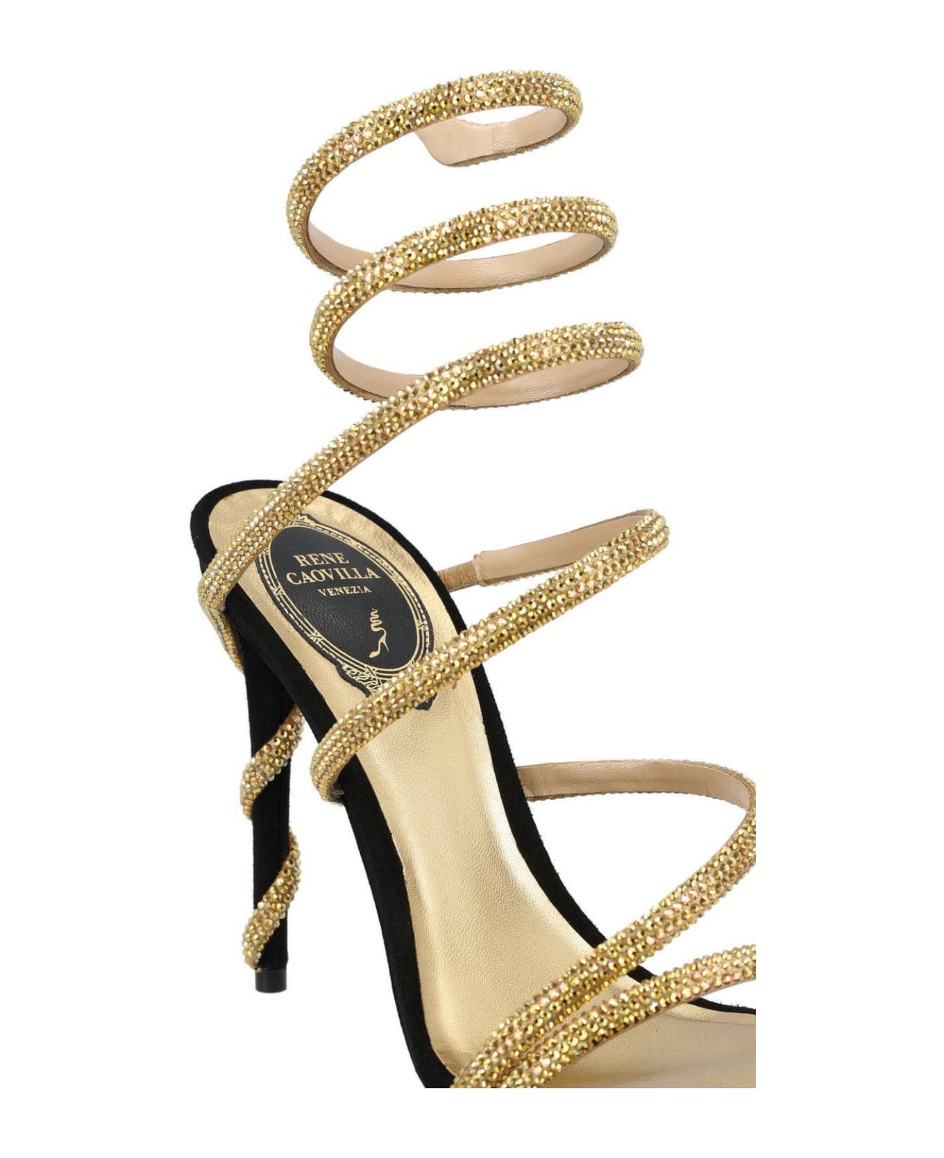 René Caovilla Ren Aovilla Margot Embellished Wraparound Sandals - Gold
