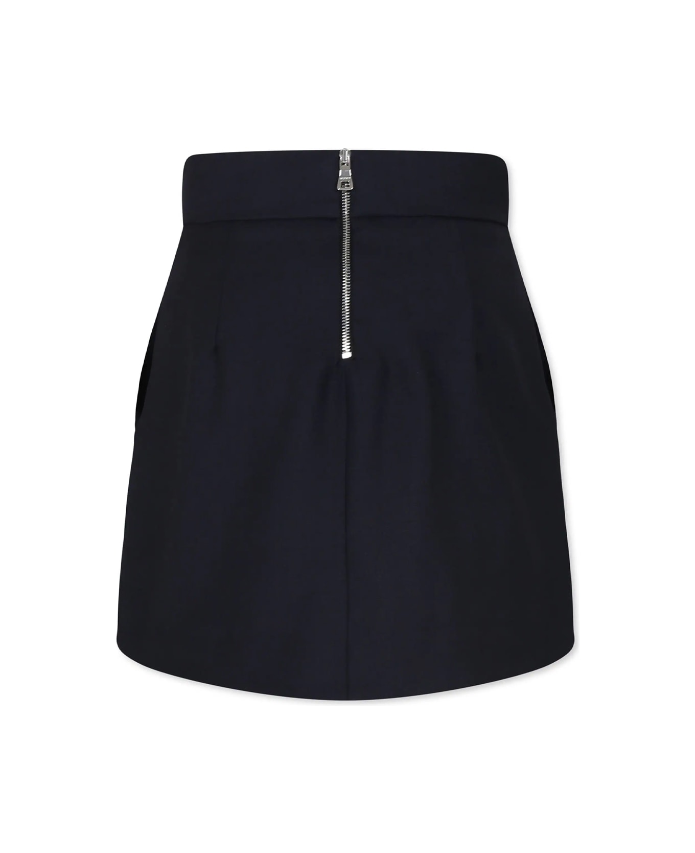 Balmain Skirt With Relief Buttons - Blue