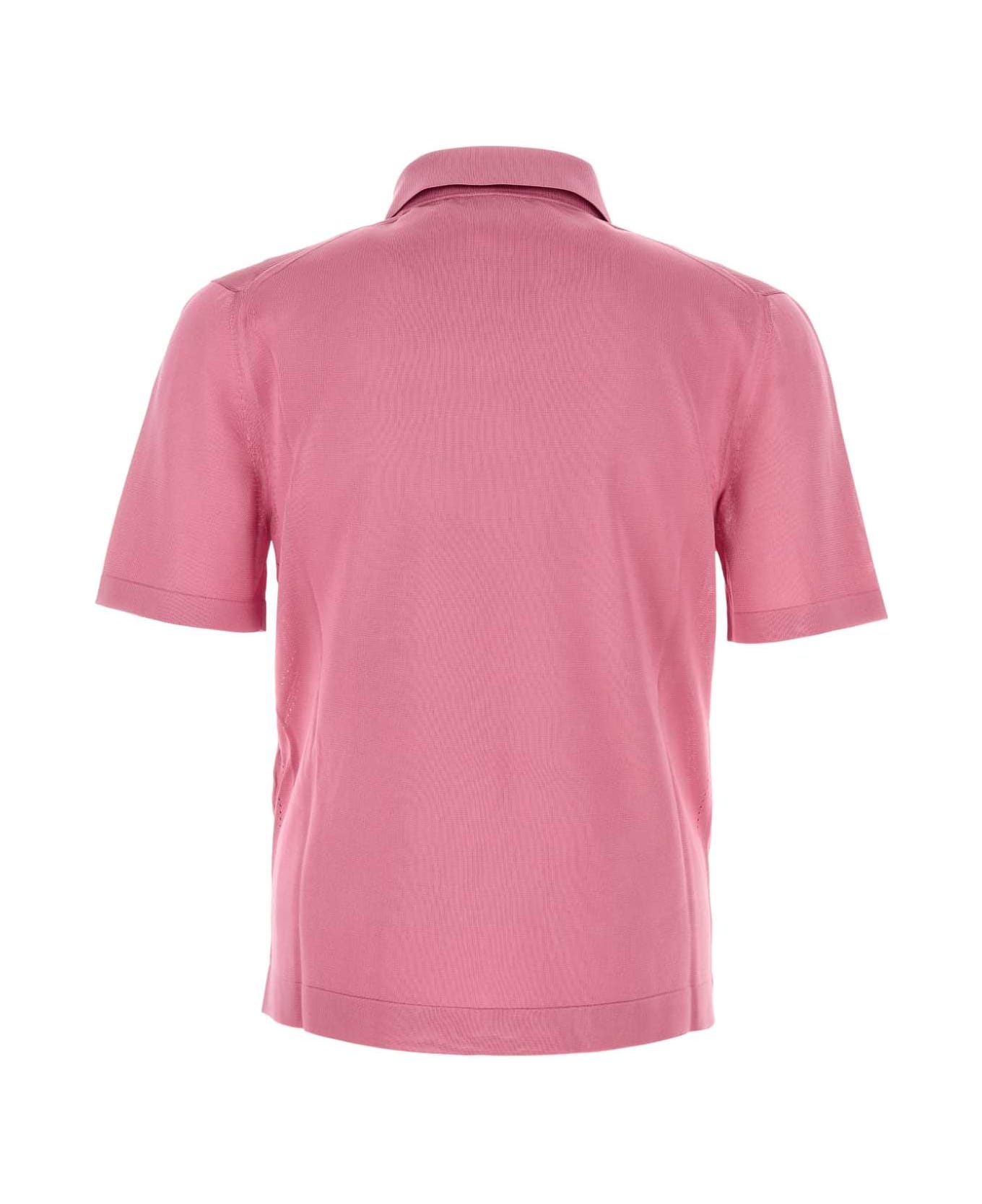 Gucci Pink Silk Polo Shirt - PINK