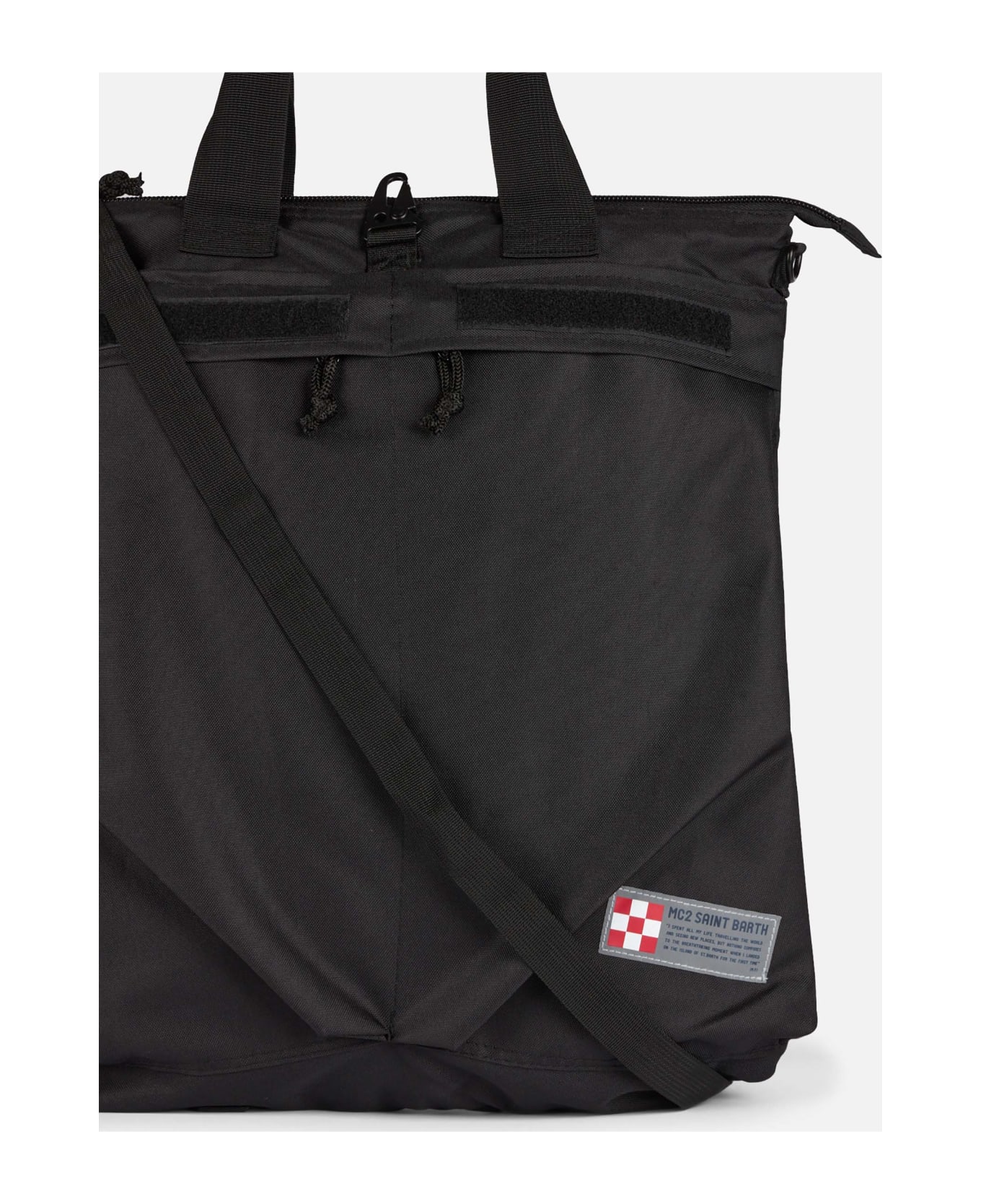 MC2 Saint Barth Black Technic Fabric Backpack Helmut - BLACK