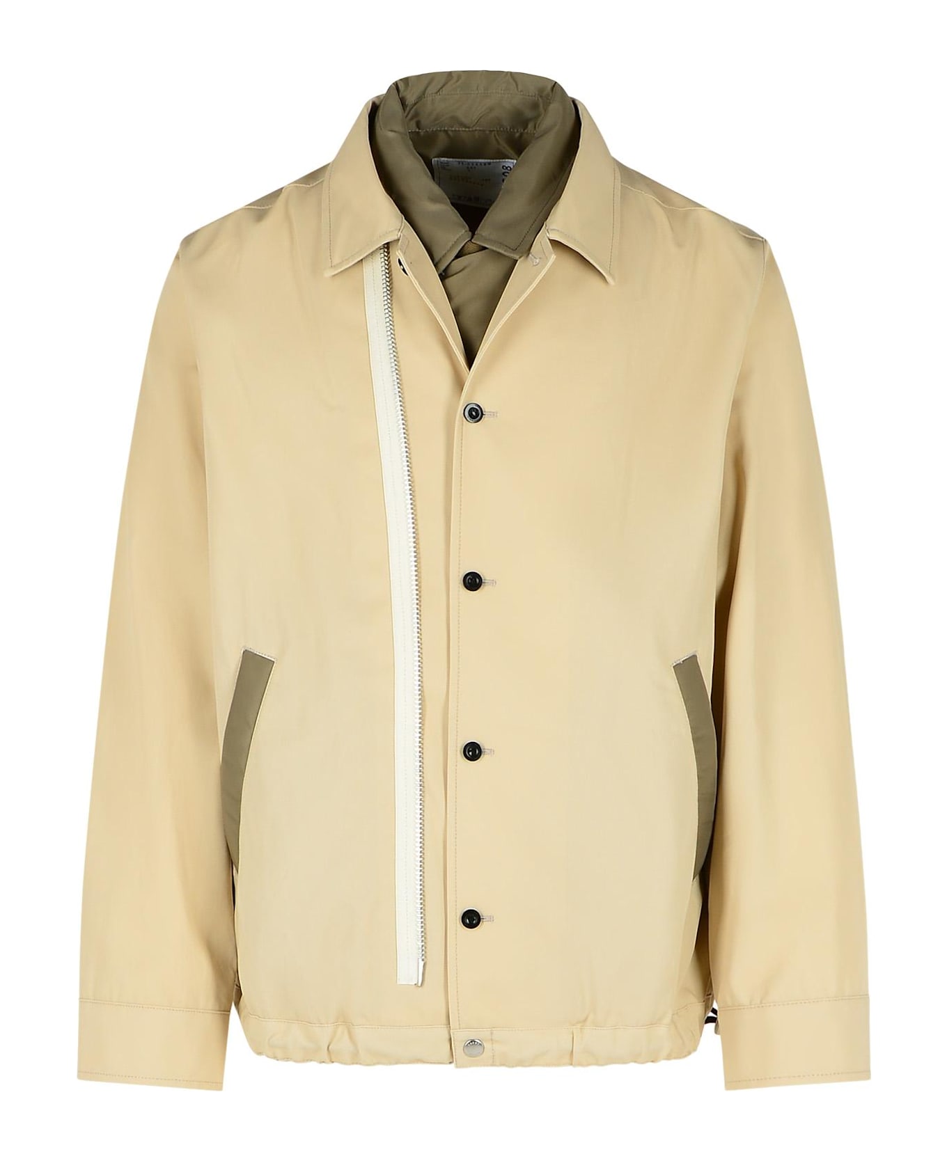 Sacai 
twill
 Beige Cotton Jacket - Beige