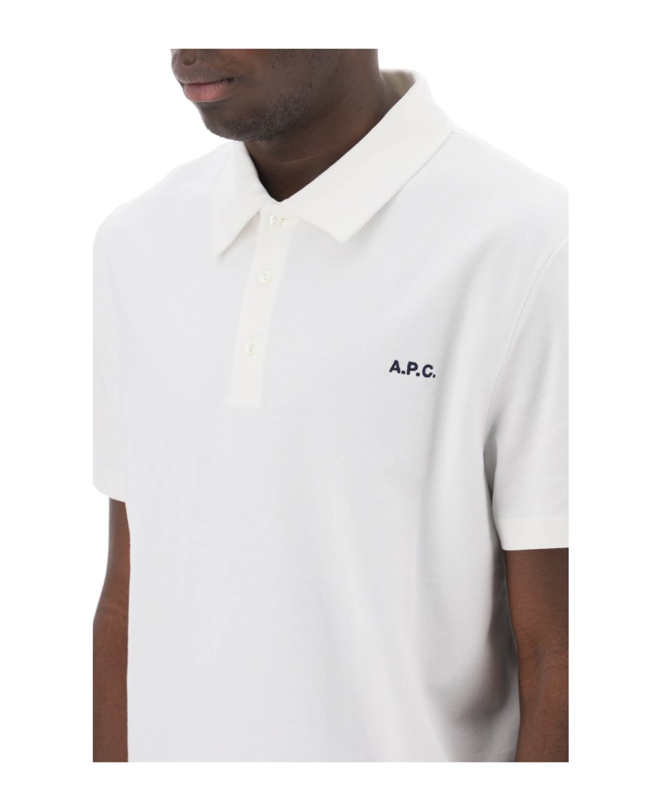A.P.C. Carter Polo Shirt With Logo Embroidery - Aab White