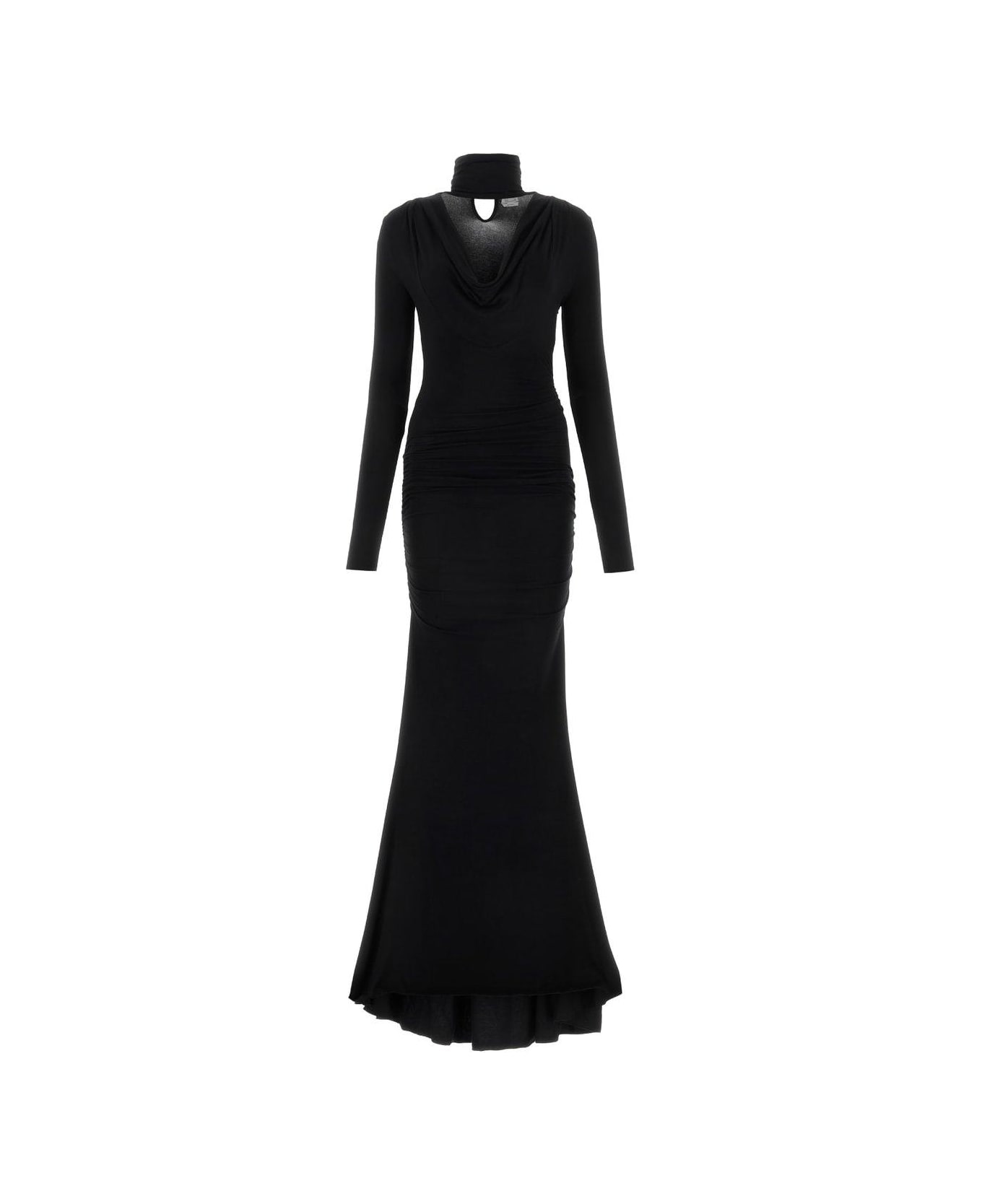 Blumarine Drapped Long-sleeve Dress Blumarine - BLACK ワンピース＆ドレス