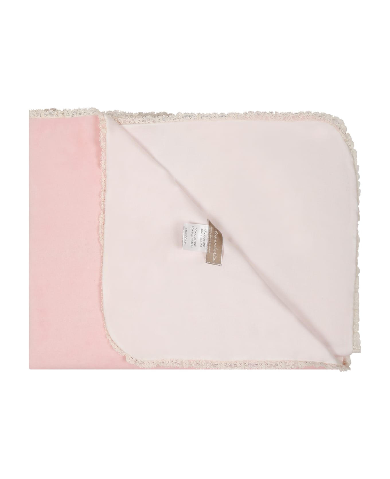 La stupenderia Pink Blanket For Baby Girl With Bow - Pink