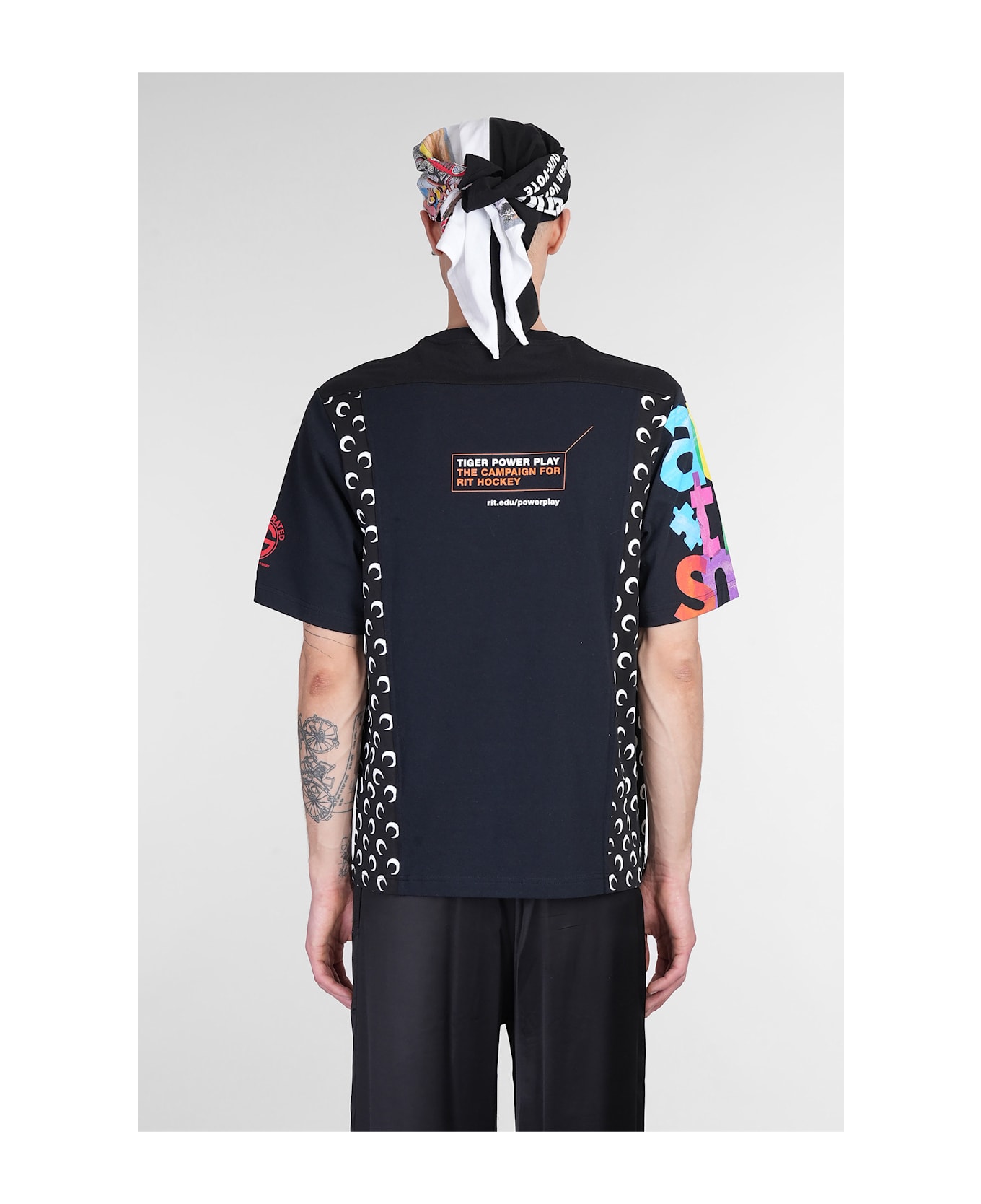 Marine Serre T-shirt In Black Cotton - black