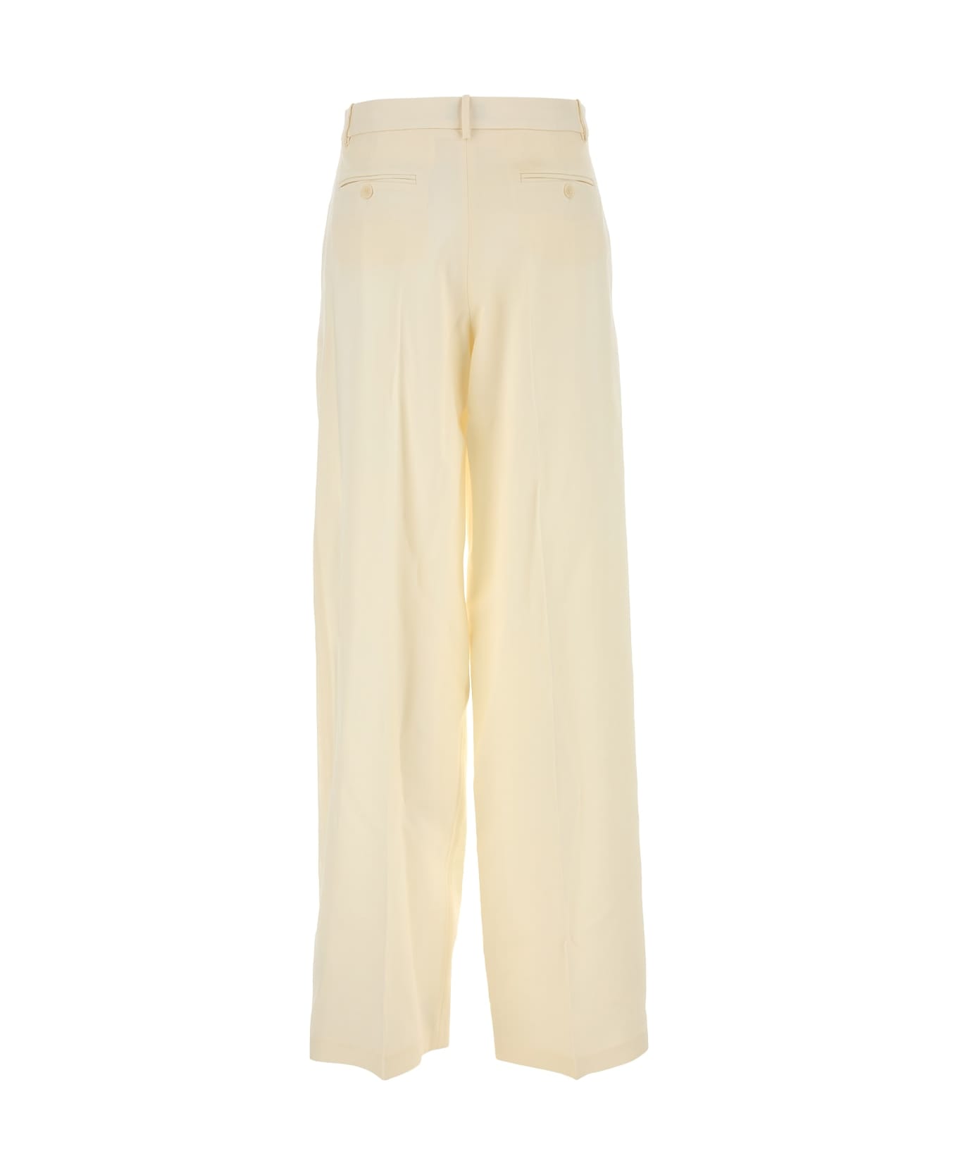 Magda Butrym Cream Wool Blend Wide-leg Pant - CREAM
