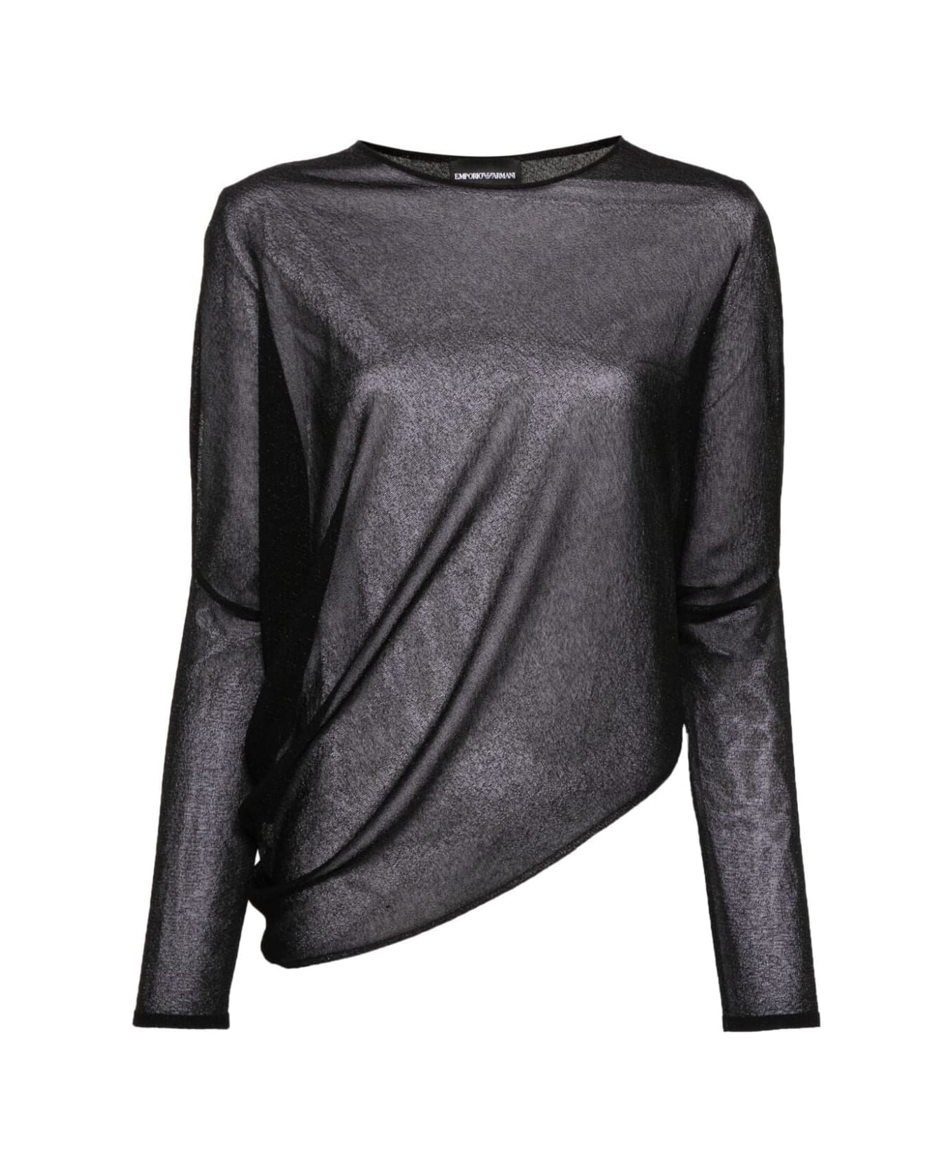 Emporio Armani Long Sleeves Asymmetric Sweater - Black