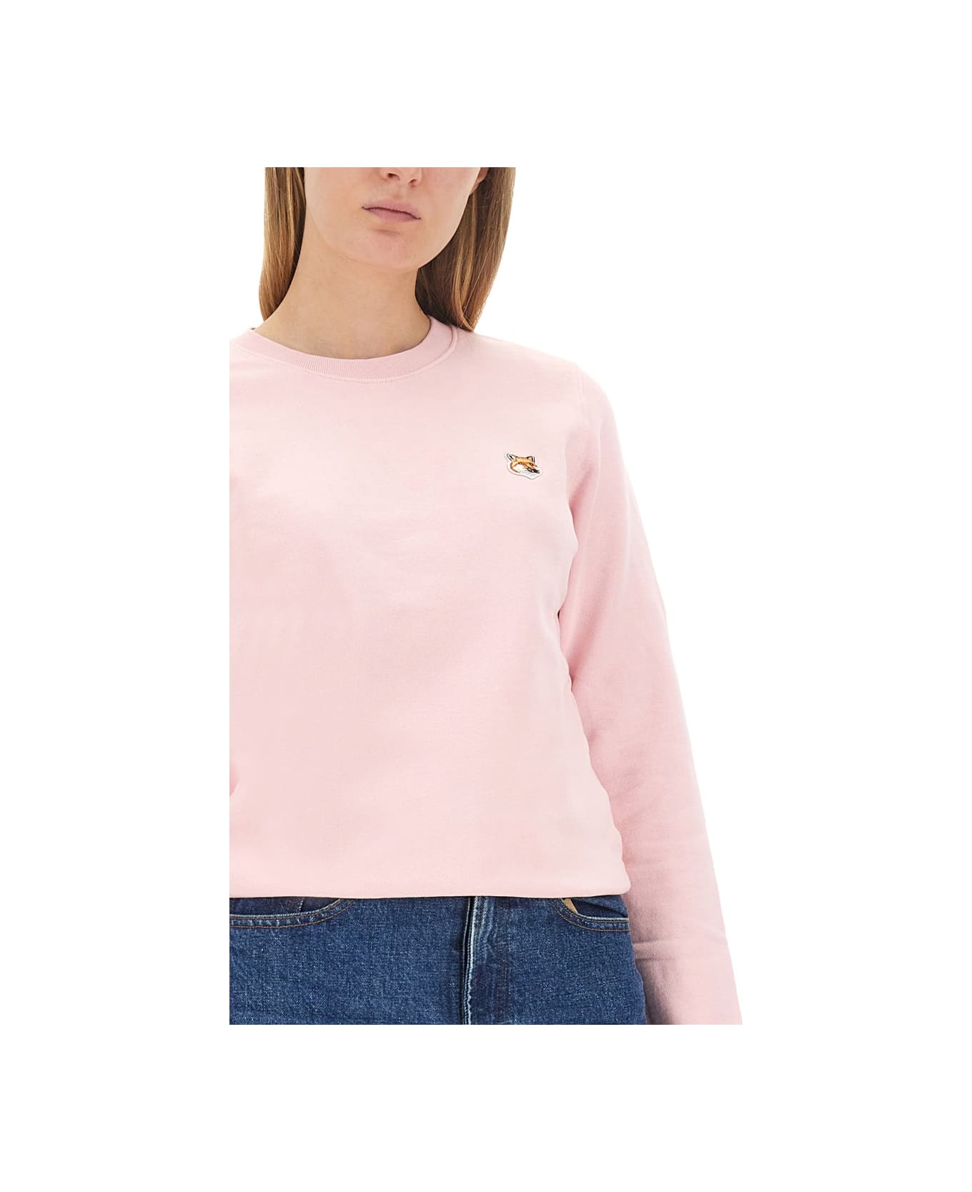 Maison Kitsuné Sweatshirt With Fox Patch - PINK フリース