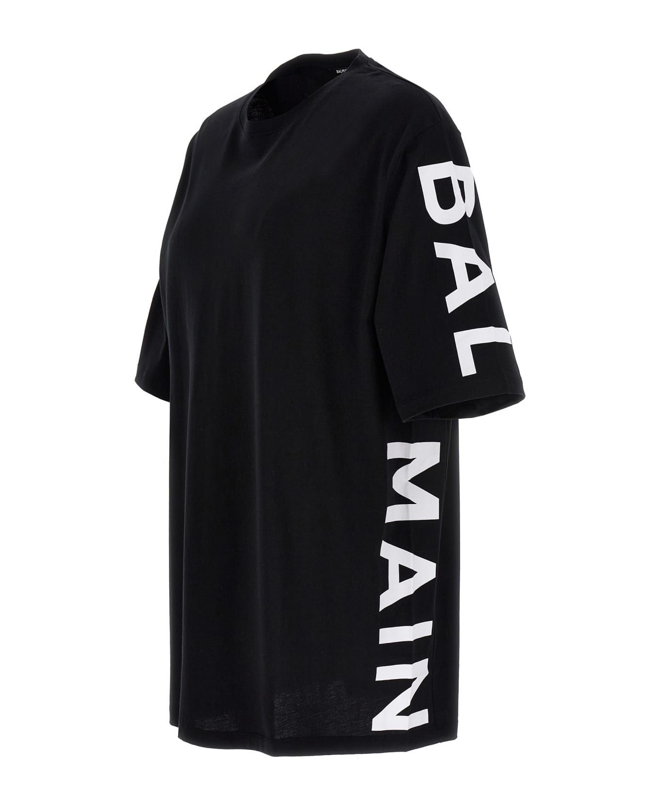 Balmain Logo Print T-shirt - Black