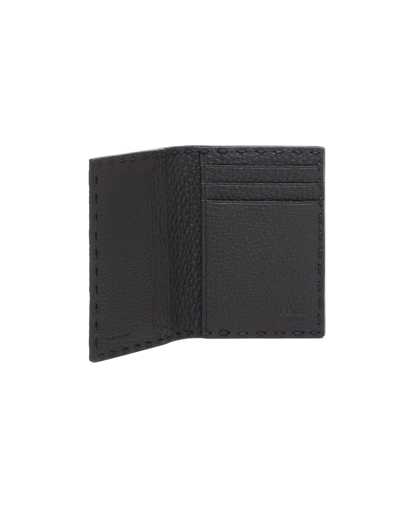 Fendi Black Leather Card Holder - NERO PALLADIO 財布