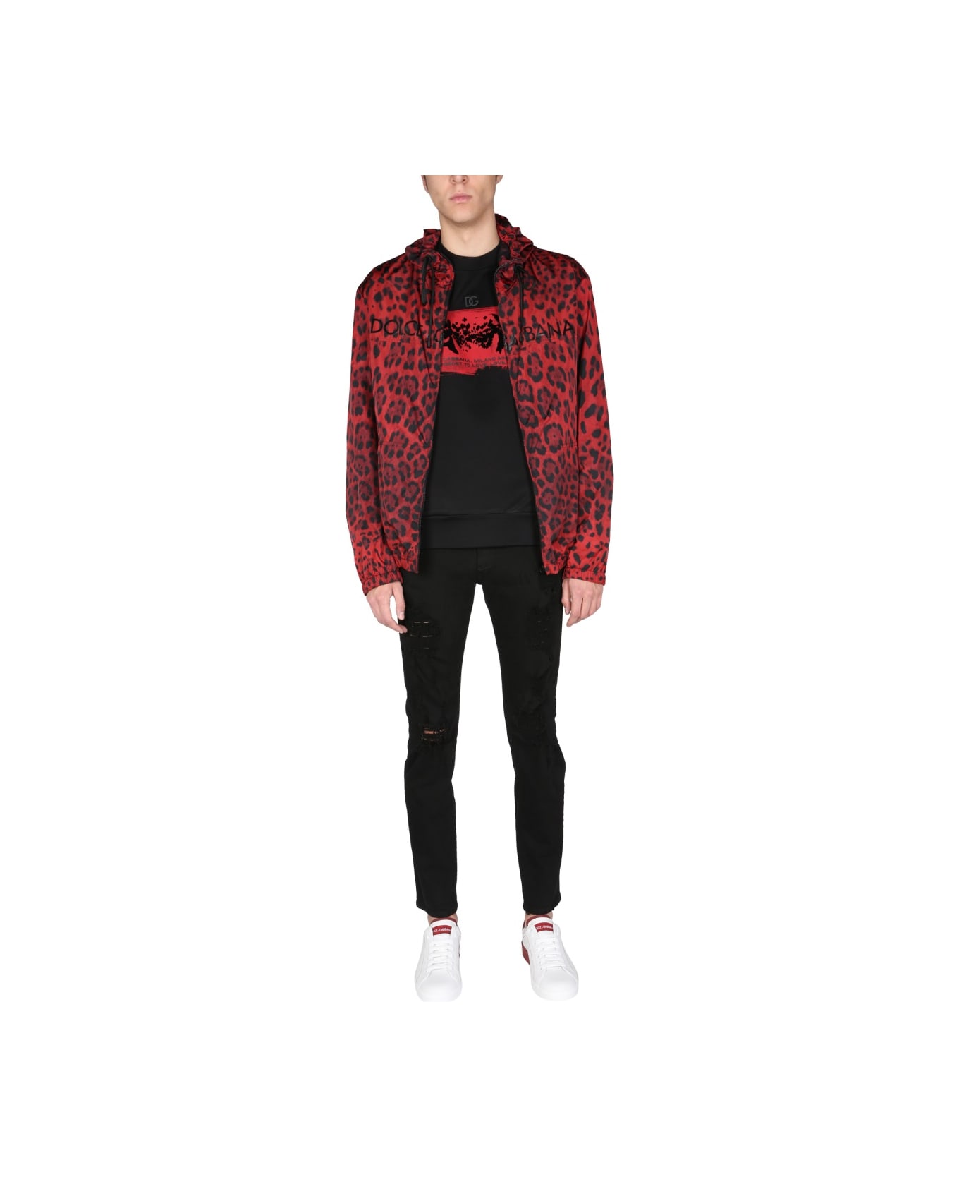 Dolce & Gabbana Jacket With Animal Print - RED