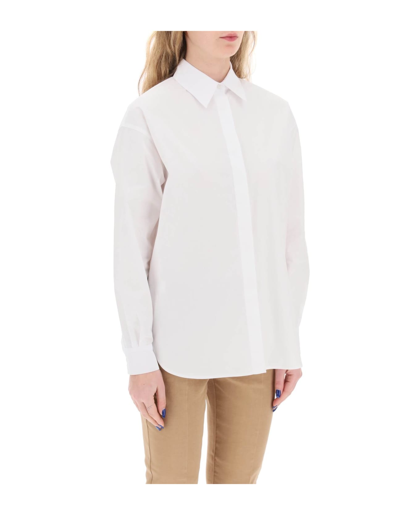 Pinko Cotton Popeline Shirt - BIANCO BRILLANTE (White) シャツ