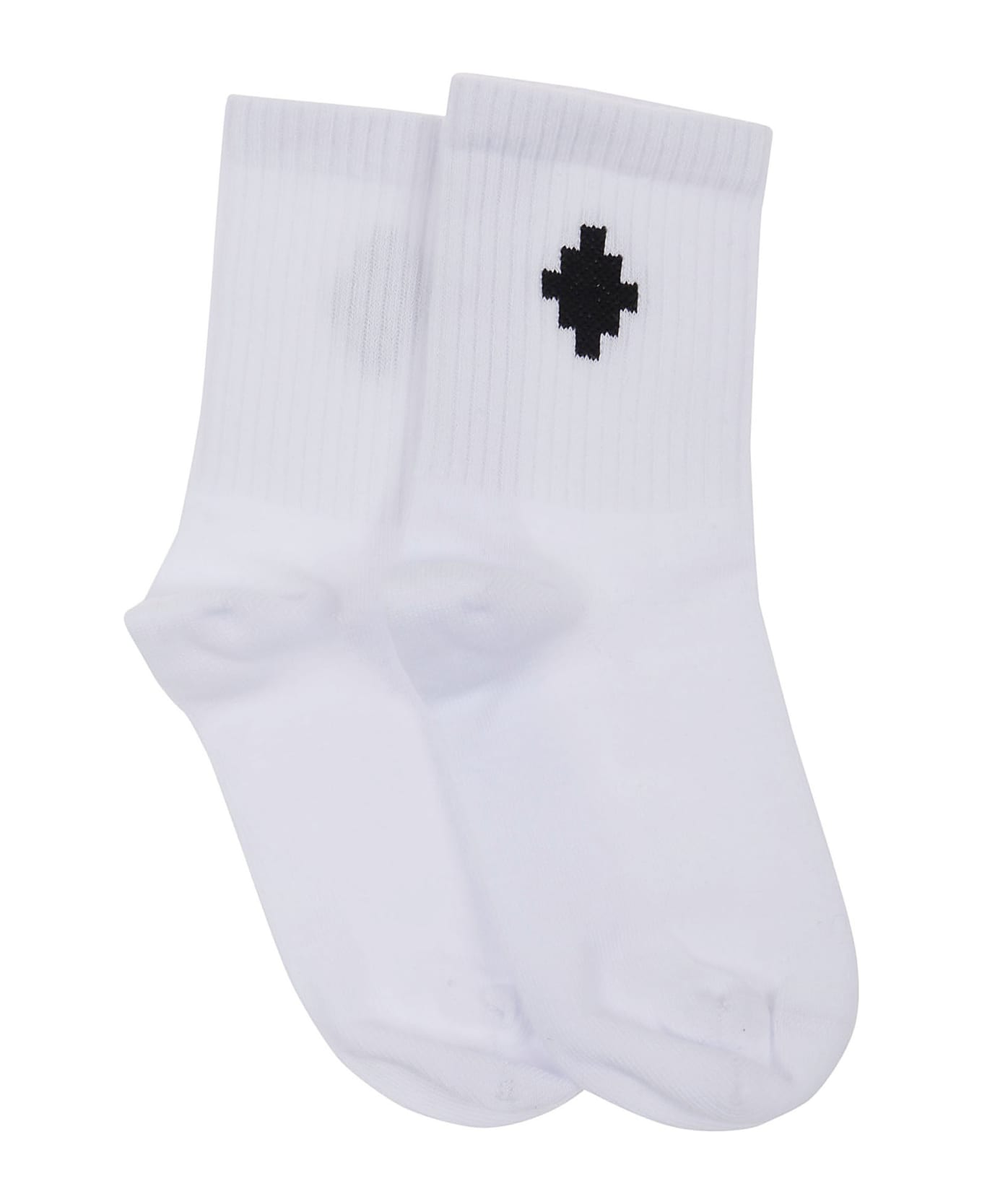 Marcelo Burlon Logo Midhigh Socks - White Blac
