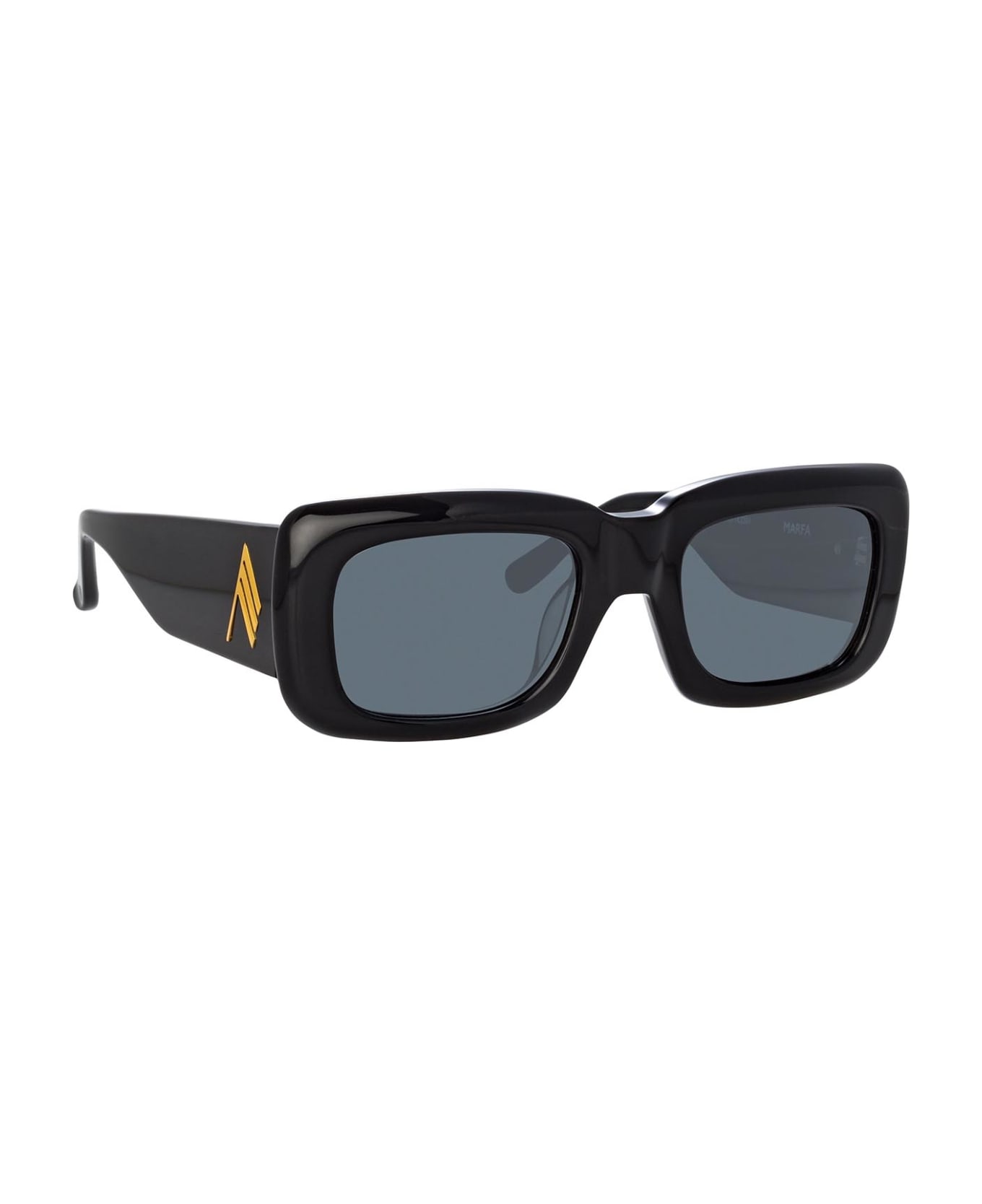 Linda Farrow Attico3 Black / Yellow Gold Sunglasses - Black / Yellow Gold
